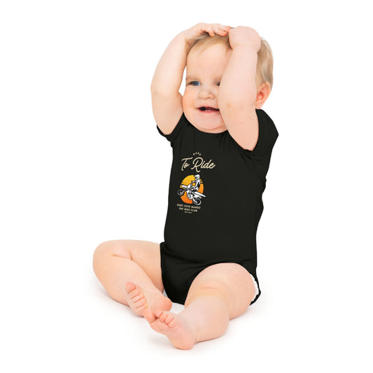 Sandy Cove MP Born to Ride Dirt Bike Baby Short Sleeve Bodysuit