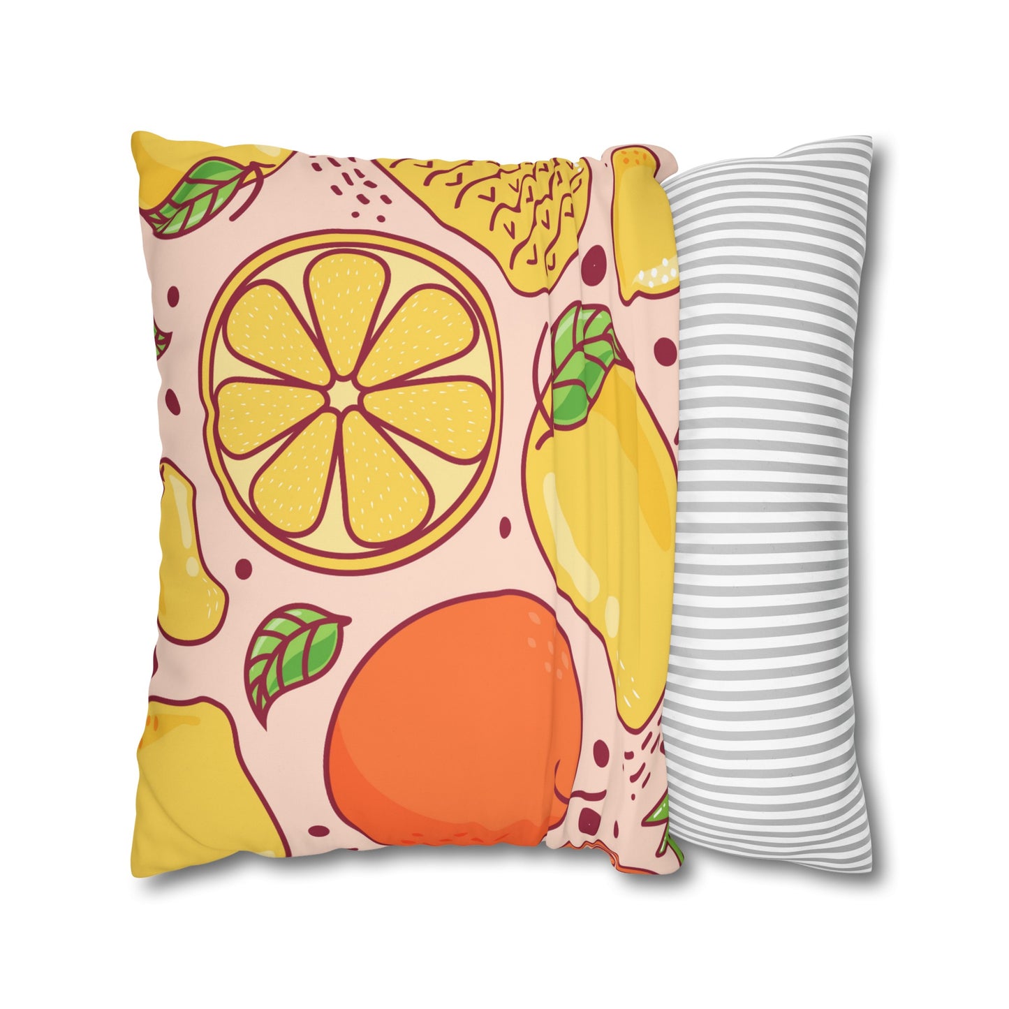 Sandy Cove Mango Tropical Fruit Square Poly Canvas Pillowcase