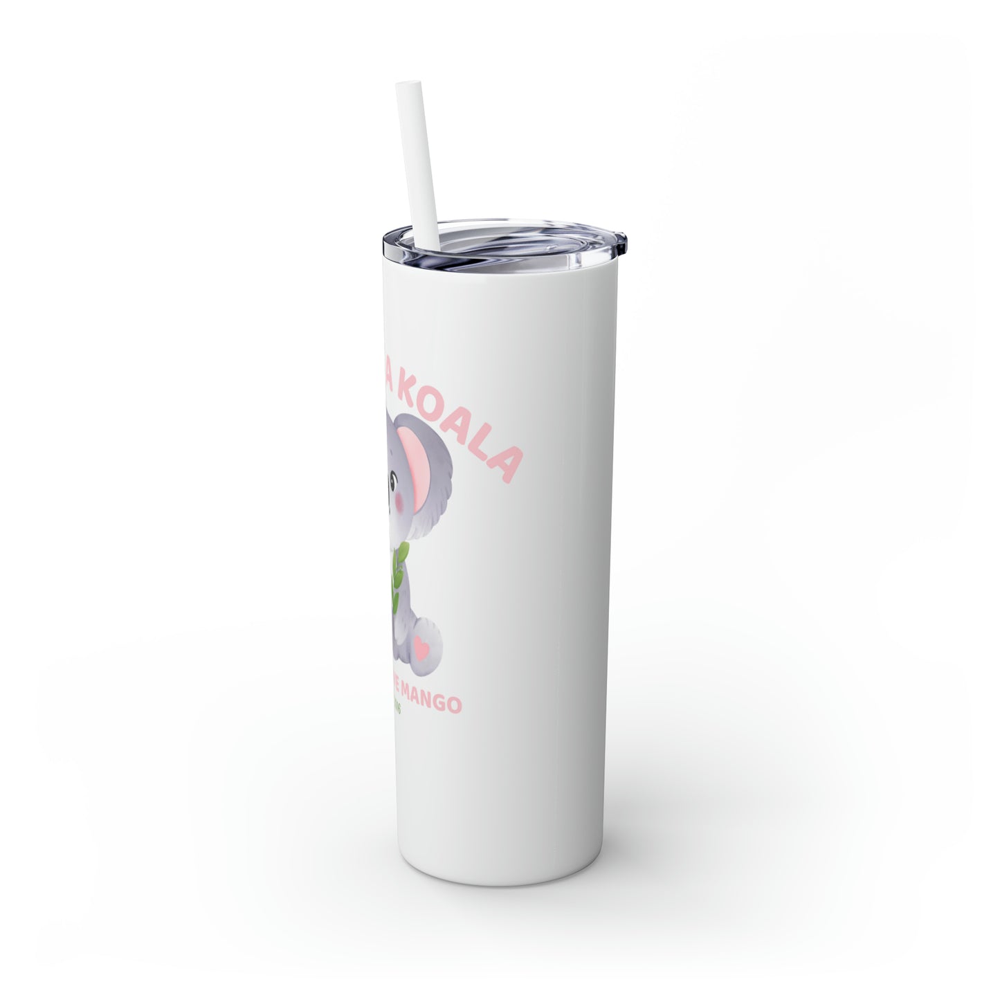 Sandy Cove Mango Cute as a Koala Skinny Tumbler with Straw, 20oz