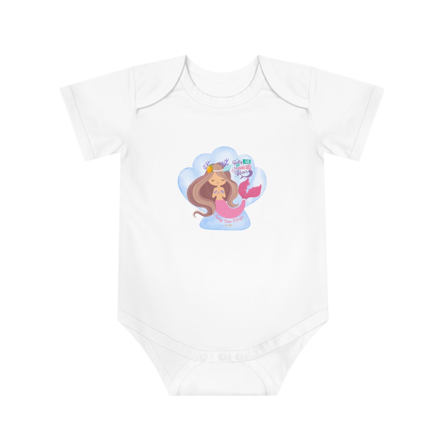 Sandy Cove Mango Salty Air Mermaid Baby Short Sleeve Bodysuit