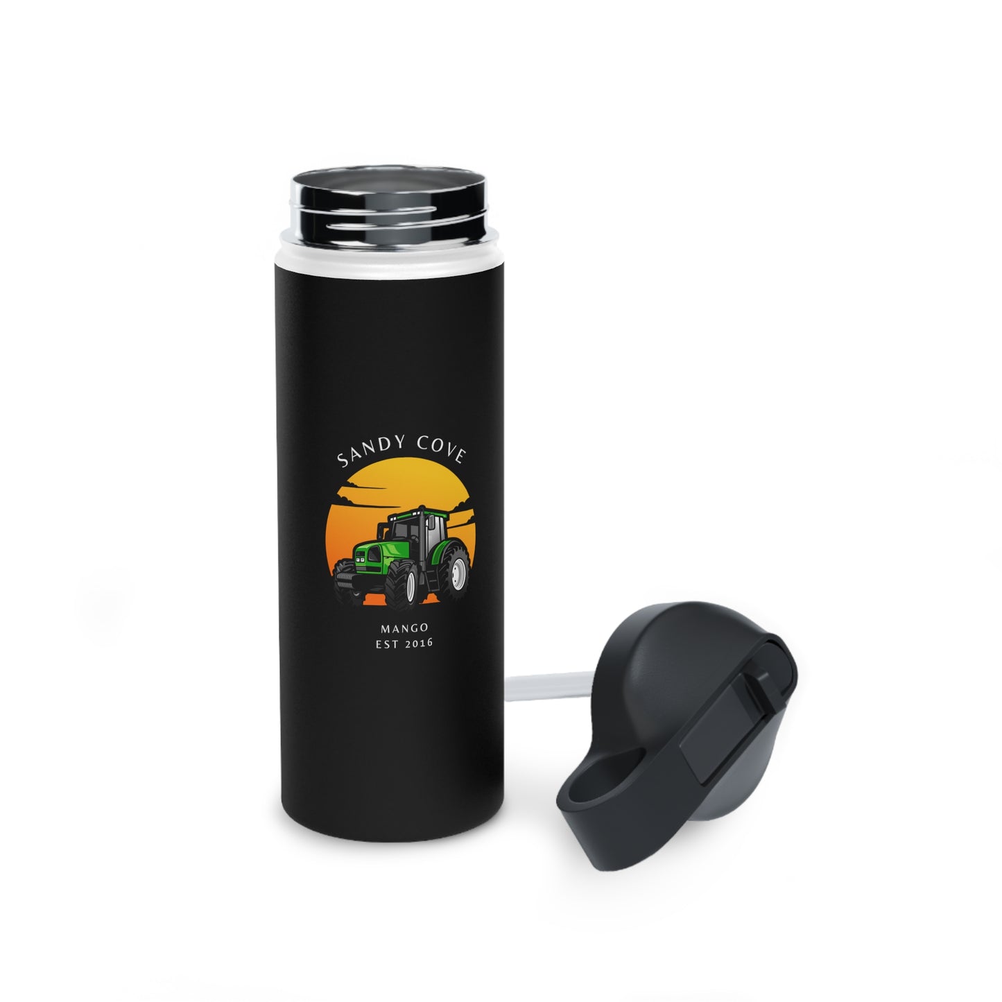 Sandy Cove Mango Tractor Stainless Steel Water Bottle, Standard Lid