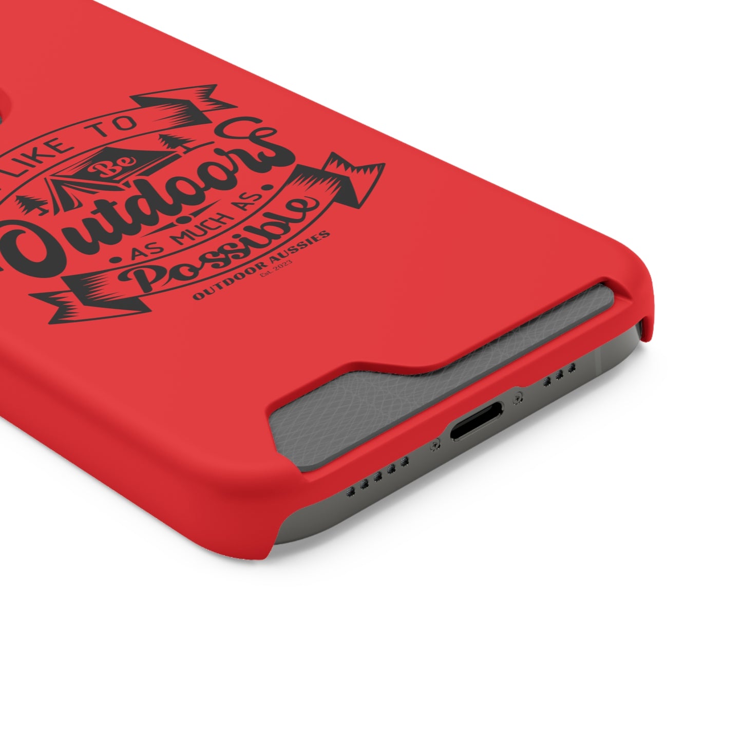 Outdoor Aussies Red Phone Case With Card Holder