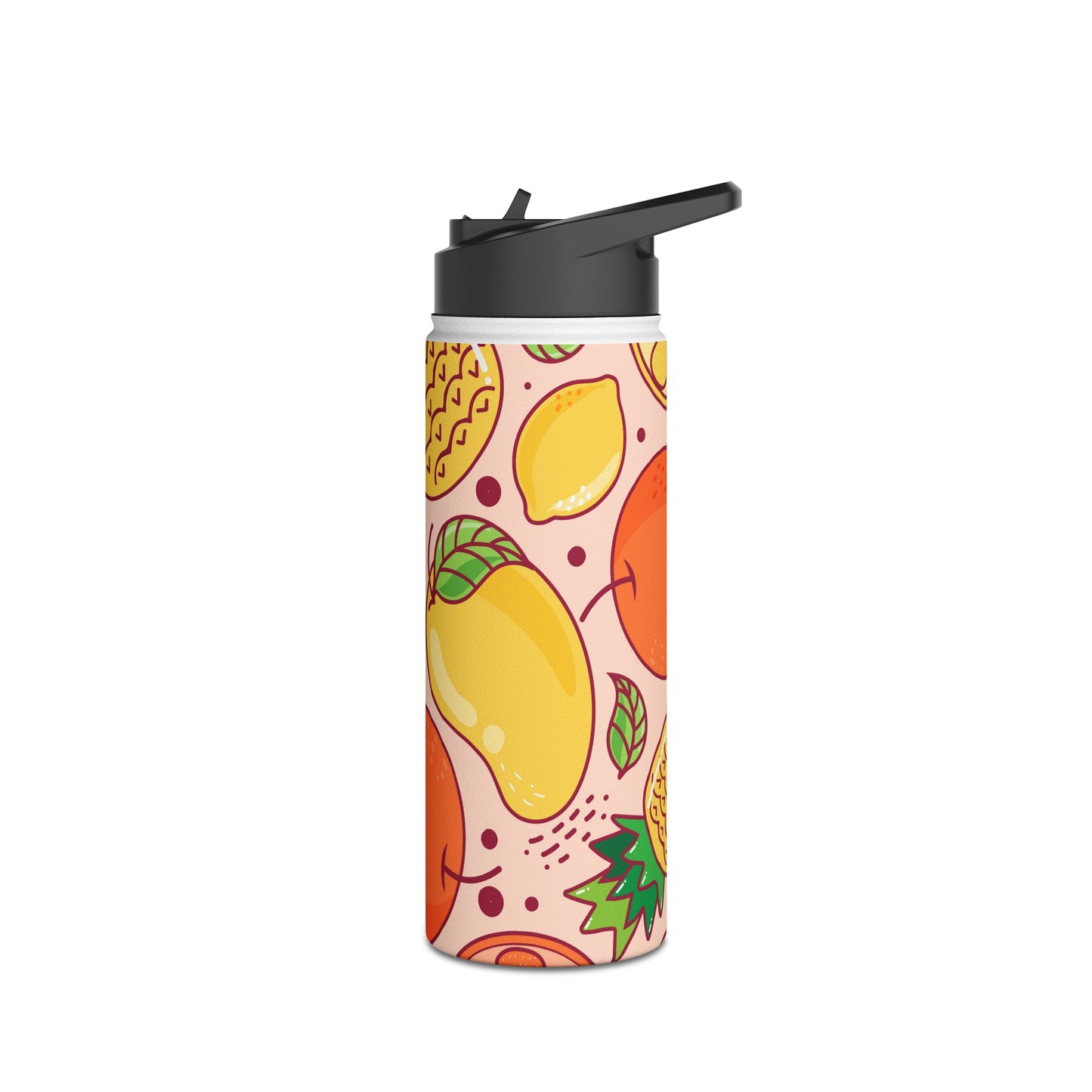 Sandy Cove Mango Tropical Fruit Stainless Steel Water Bottle, Standard Lid