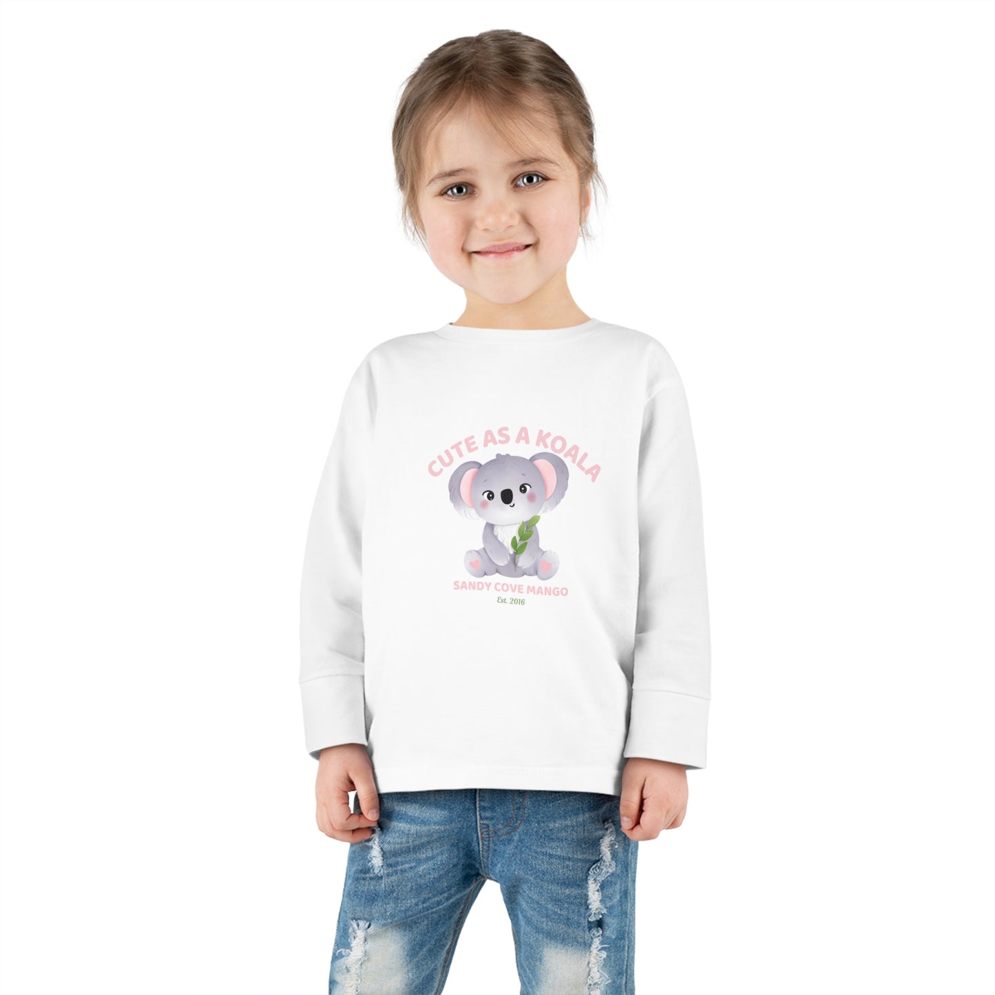 Sandy Cove Mango Cute as a Koala Toddler Long Sleeve Tee