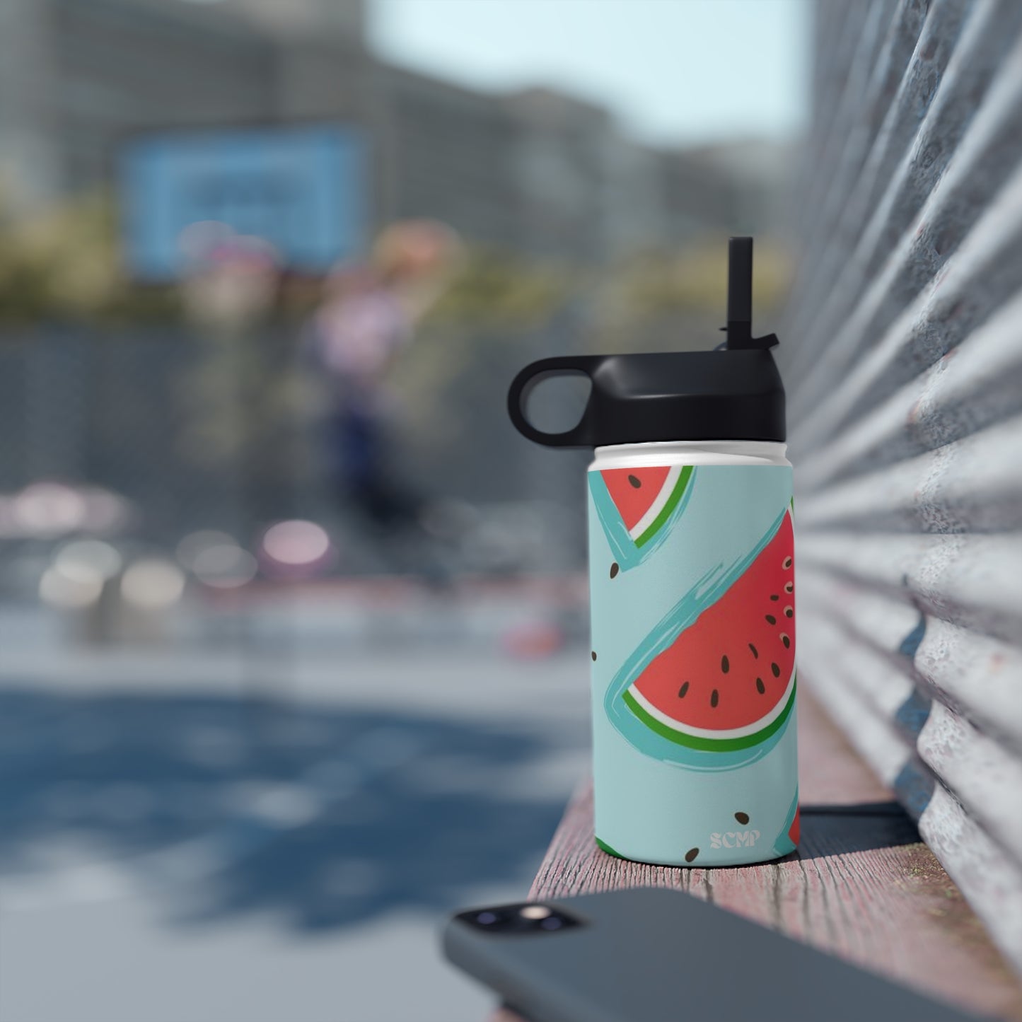 SCMP Watermelon Stainless Steel Water Bottle, Standard Lid