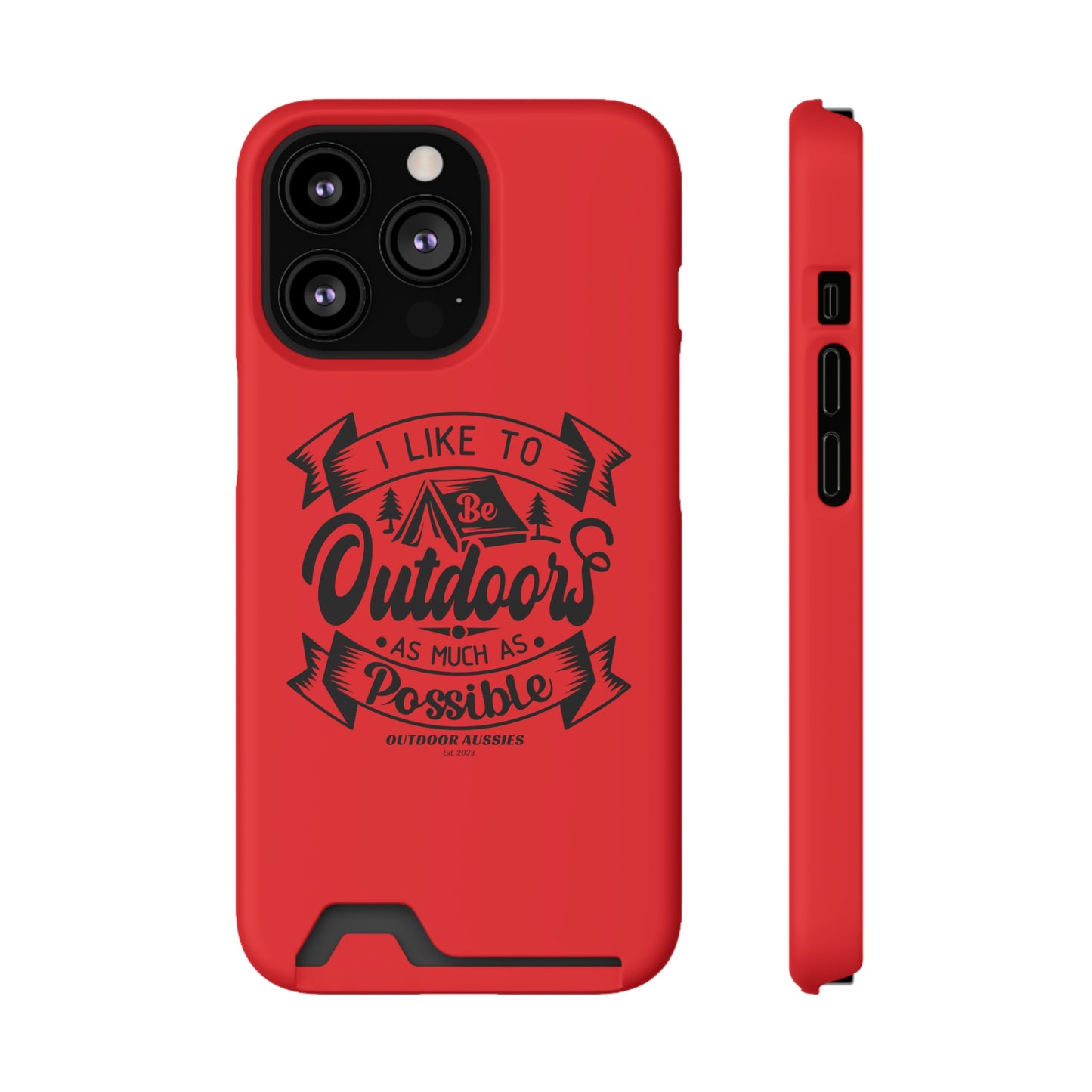 Outdoor Aussies Red Phone Case With Card Holder