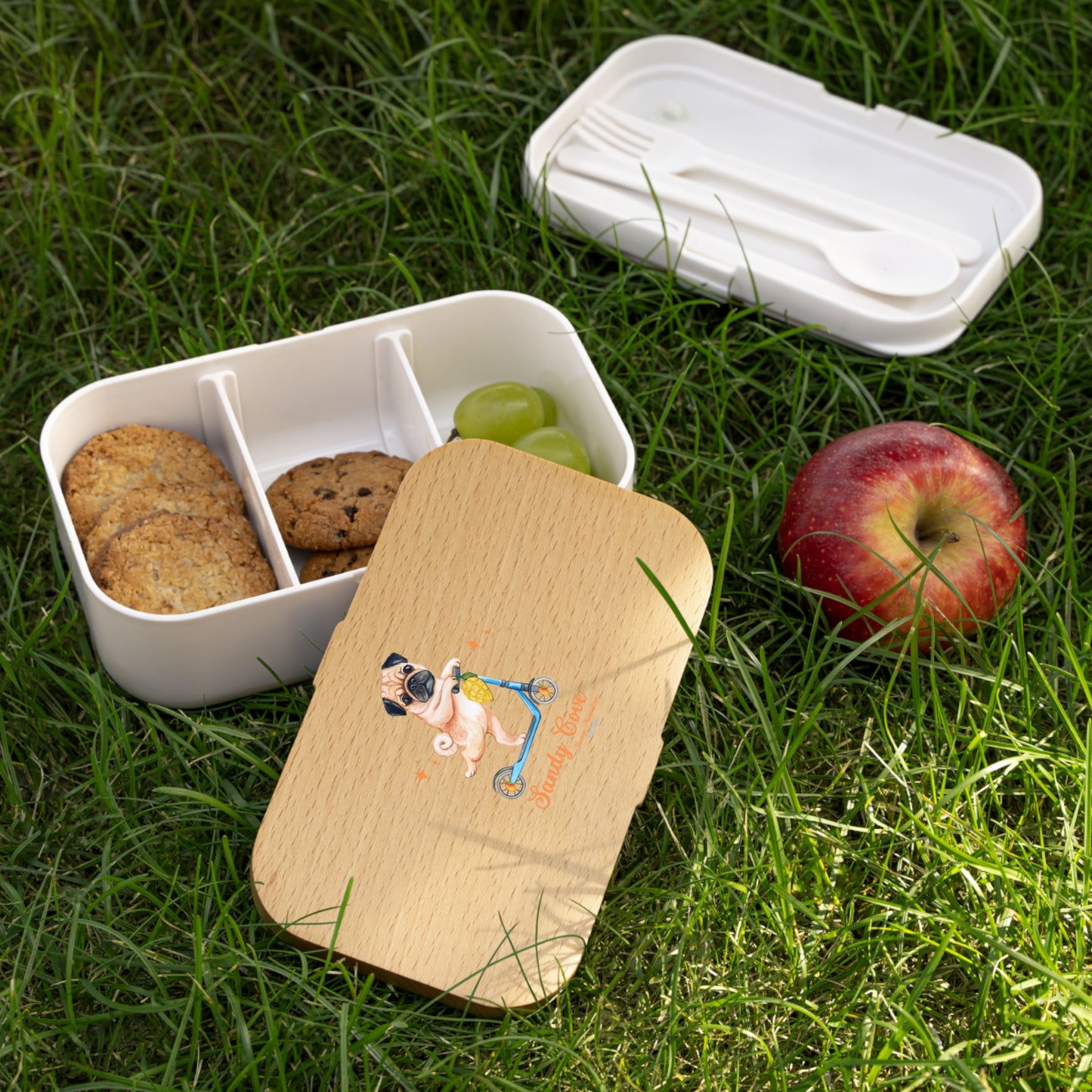 Sandy Cove Mango Plantation Pug on a Scooter Bento Lunch Box