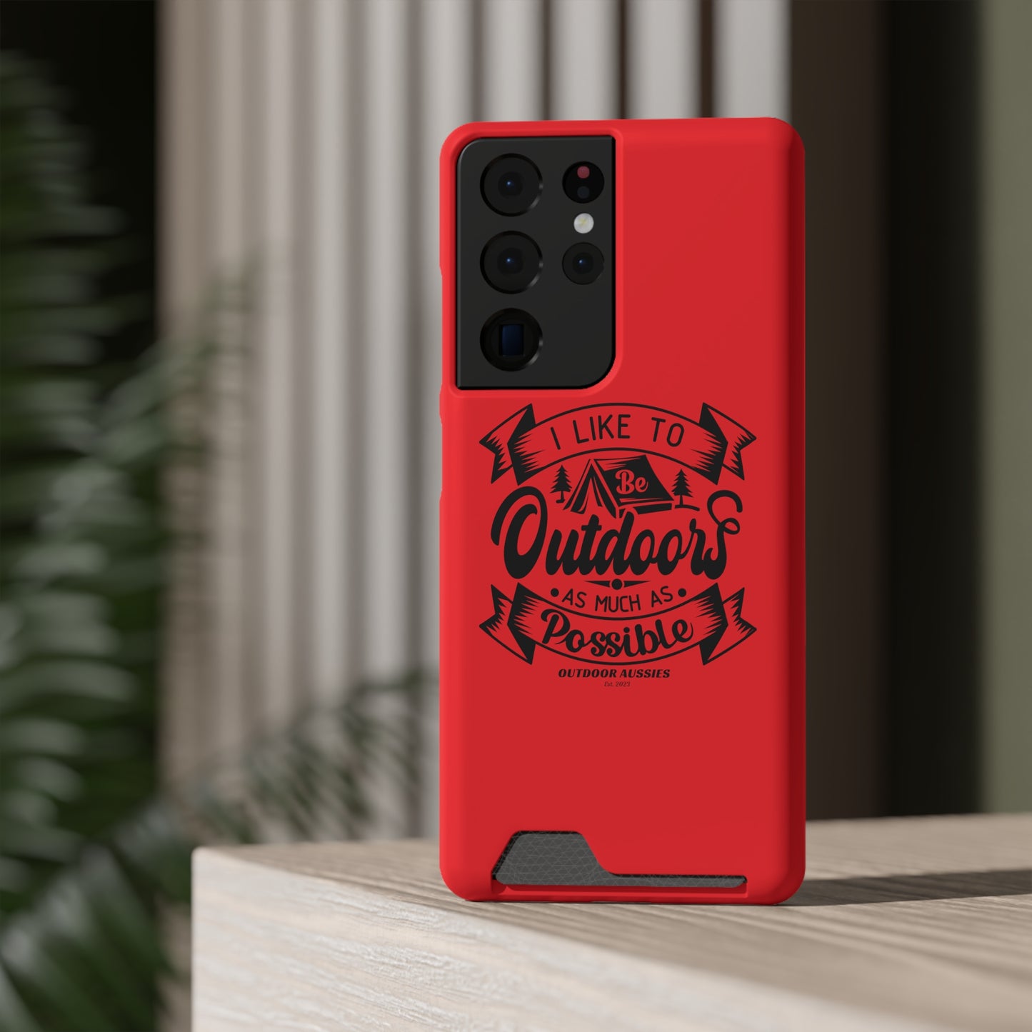 Outdoor Aussies Red Phone Case With Card Holder