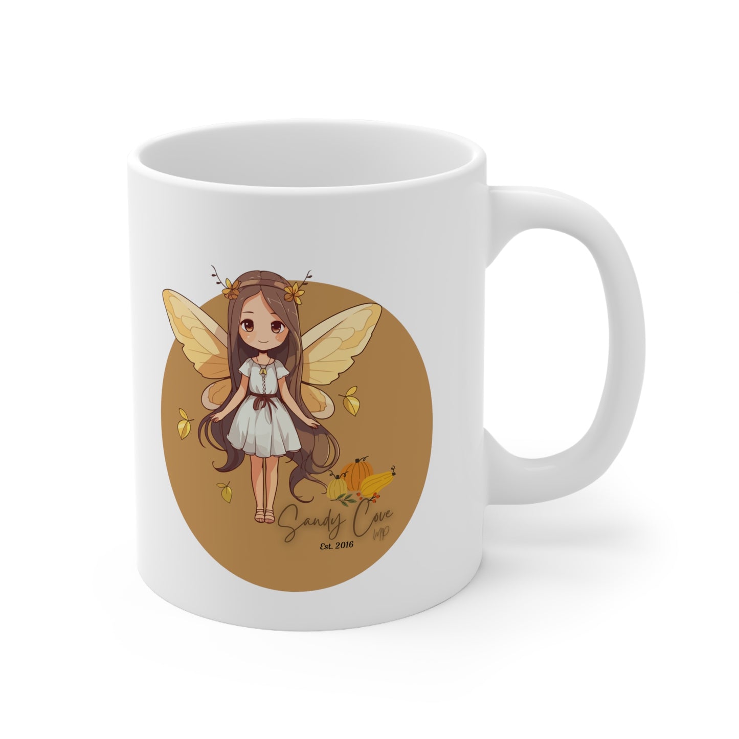 Sandy Cove MP Pumpkin Fairy Ceramic Coffee Cups, 11oz, 15oz