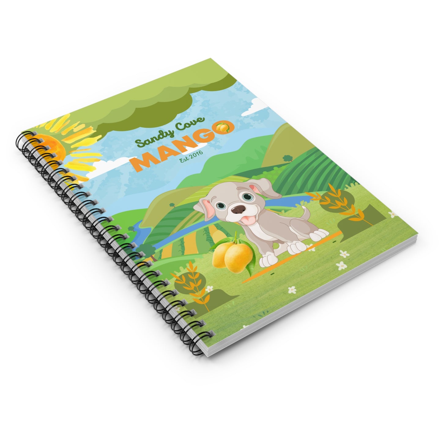 Sandy Cove's Delicious Mangoes Puppy Spiral Notebook - Ruled Line (Printed in USA)