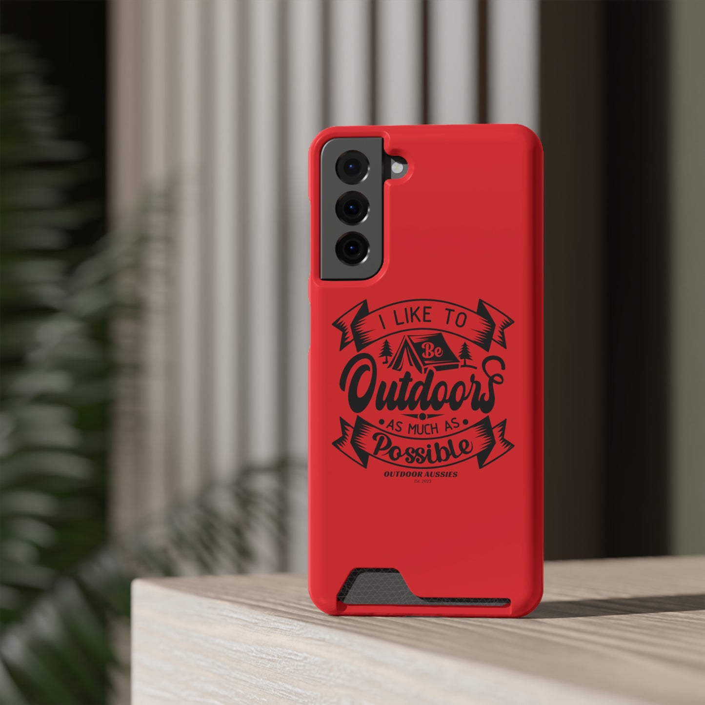 Outdoor Aussies Red Phone Case With Card Holder