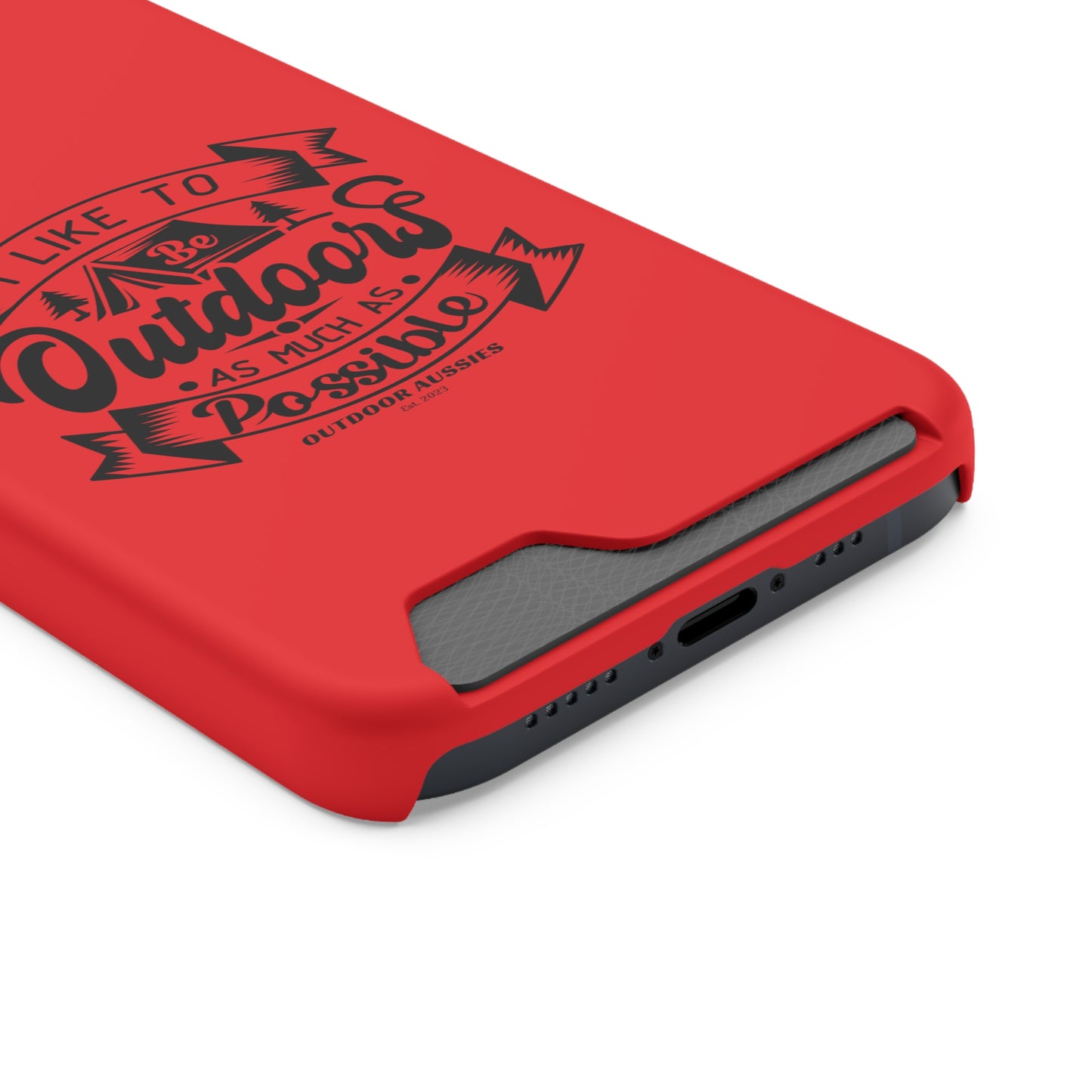 Outdoor Aussies Red Phone Case With Card Holder