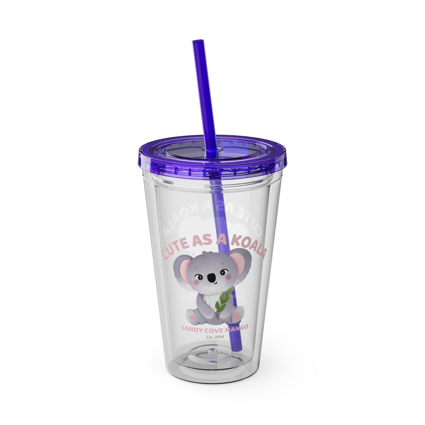 Sandy Cove Mango Cute as a Koala Sunsplash Tumbler with Straw, 16oz