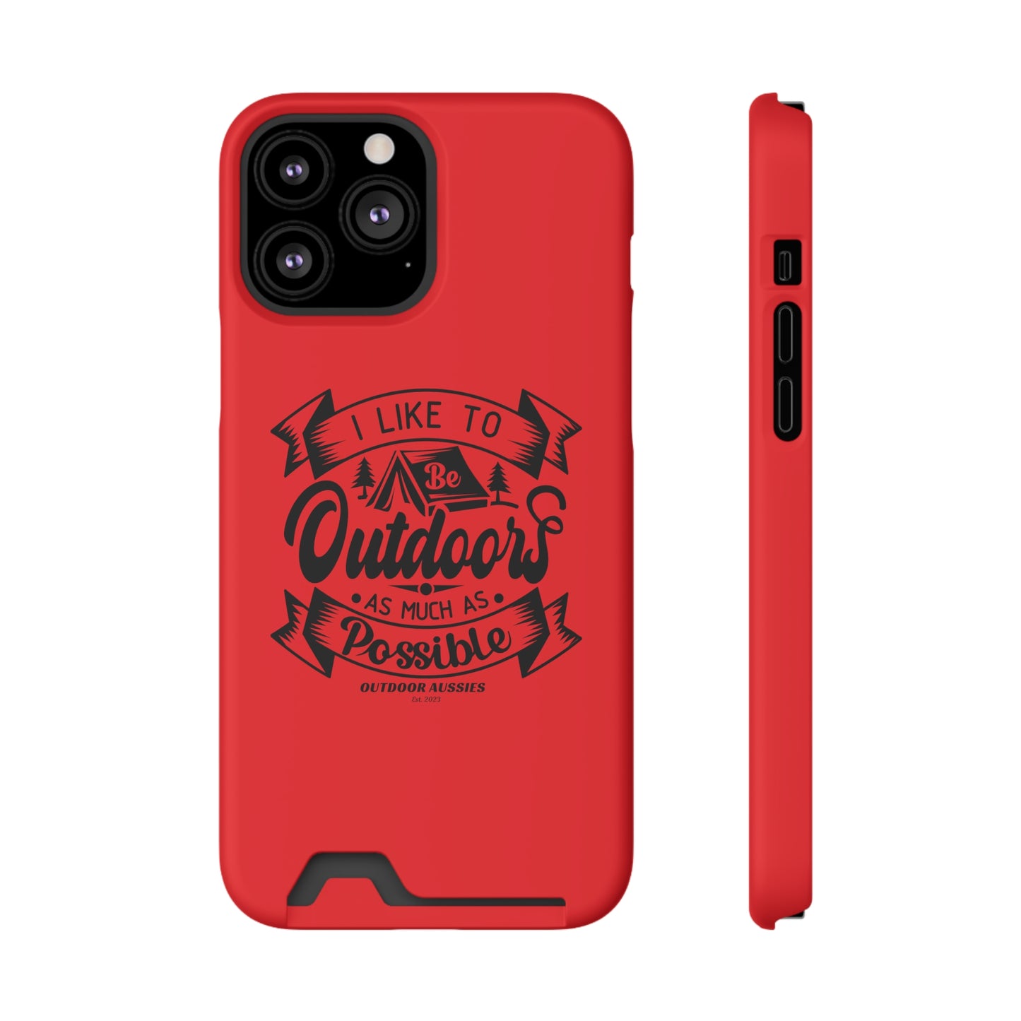 Outdoor Aussies Red Phone Case With Card Holder