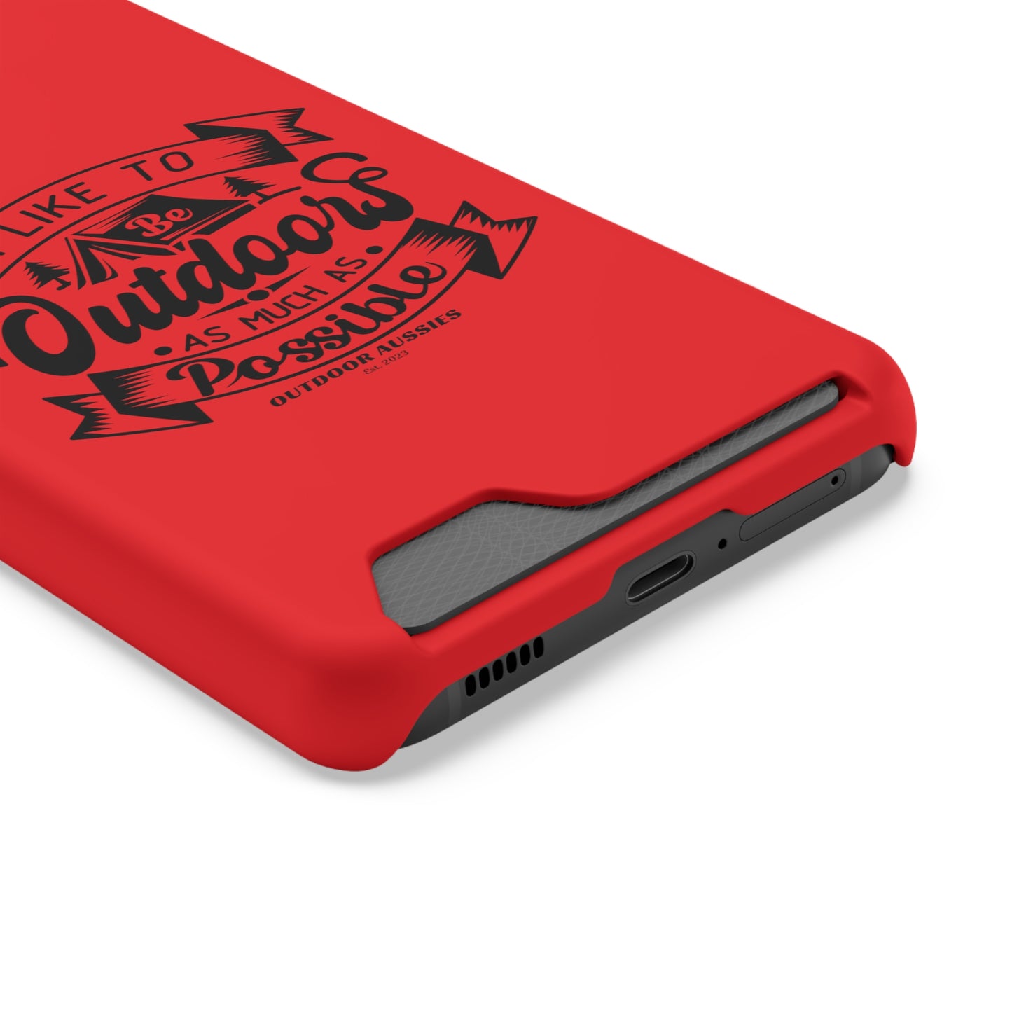 Outdoor Aussies Red Phone Case With Card Holder