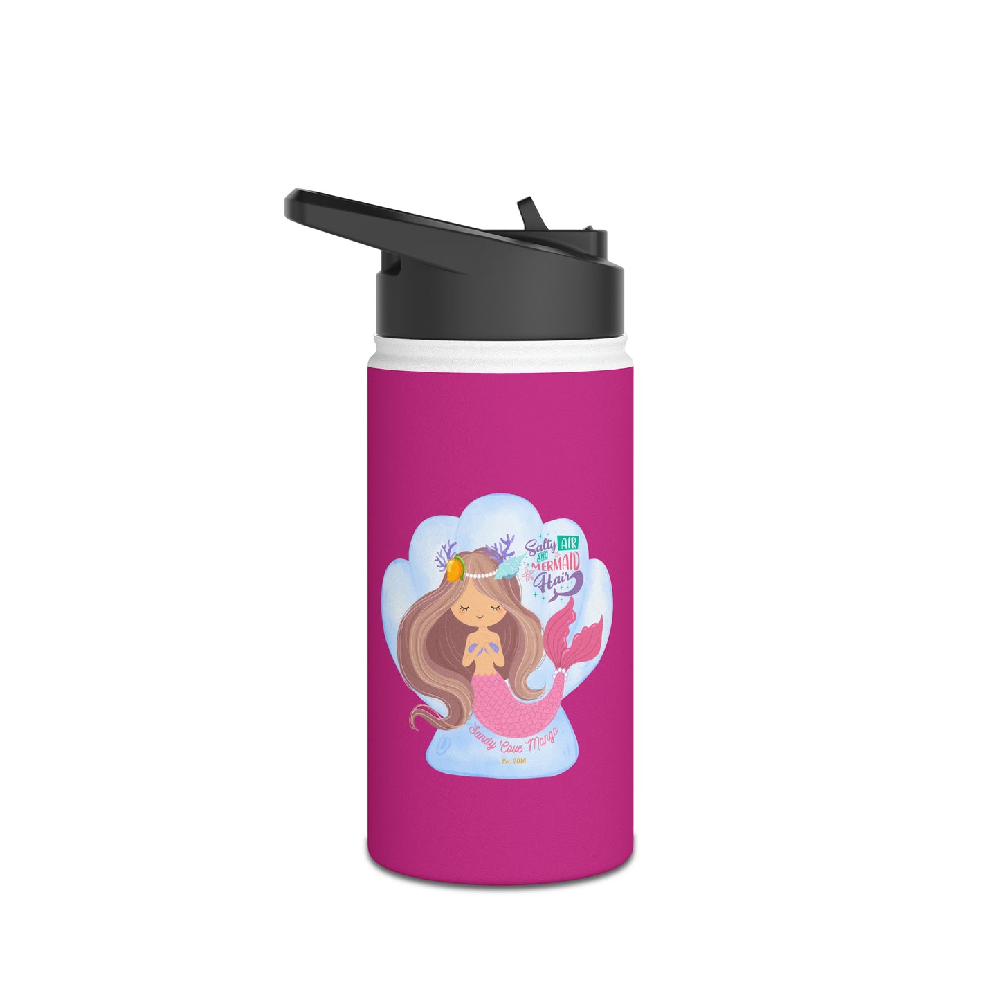 Sandy Cove Mango Salty Air Mermaid Stainless Steel Water Bottle, Standard Lid