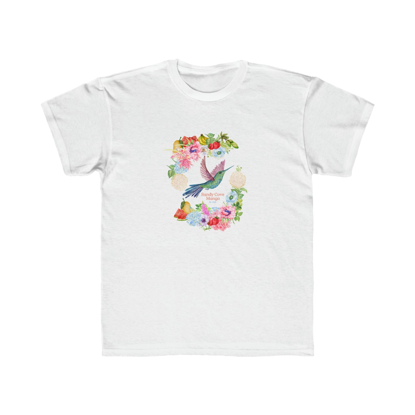 Sandy Cove Mango Birds and Blossoms Kids Regular Fit Tee (Printed in USA)