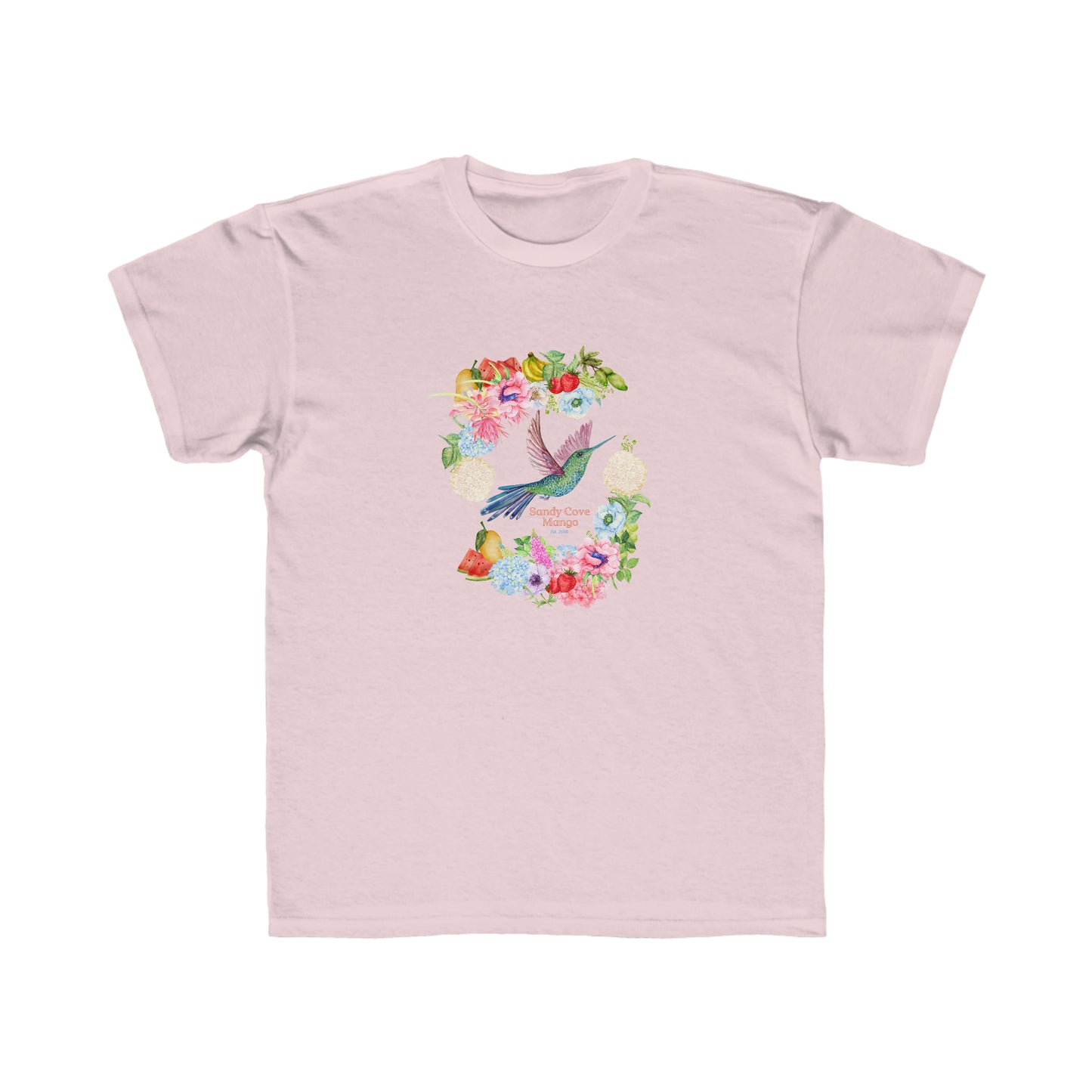 Sandy Cove Mango Birds and Blossoms Kids Regular Fit Tee (Printed in USA)