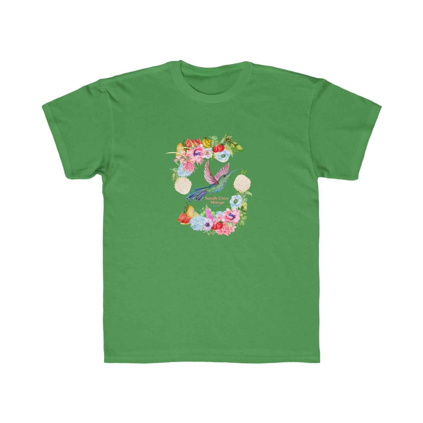 Sandy Cove Mango Birds and Blossoms Kids Regular Fit Tee (Printed in USA)