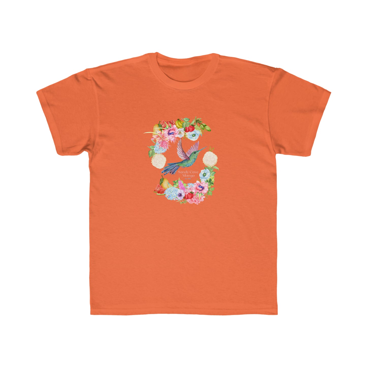 Sandy Cove Mango Birds and Blossoms Kids Regular Fit Tee (Printed in USA)