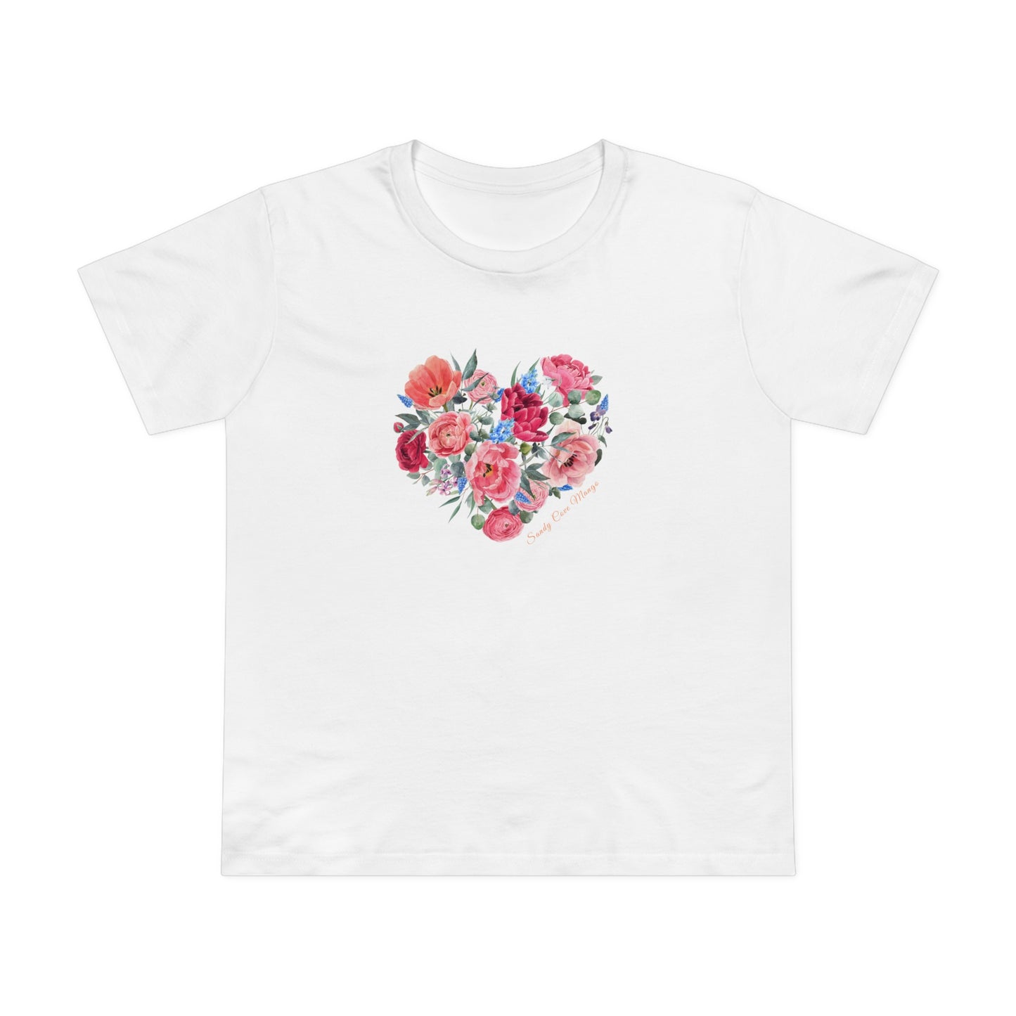 Sandy Cove Mango Spring Flowers Women’s Maple Tee