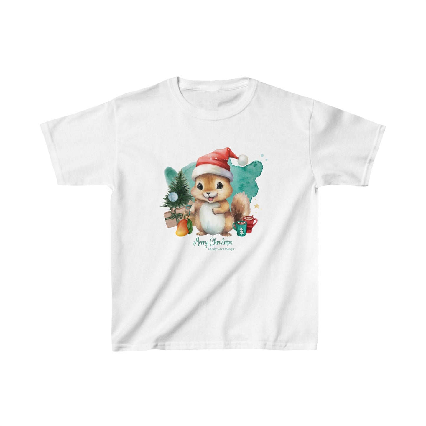 Sandy Cove Mango Christmas Squirrel Kids Cotton™ Tee