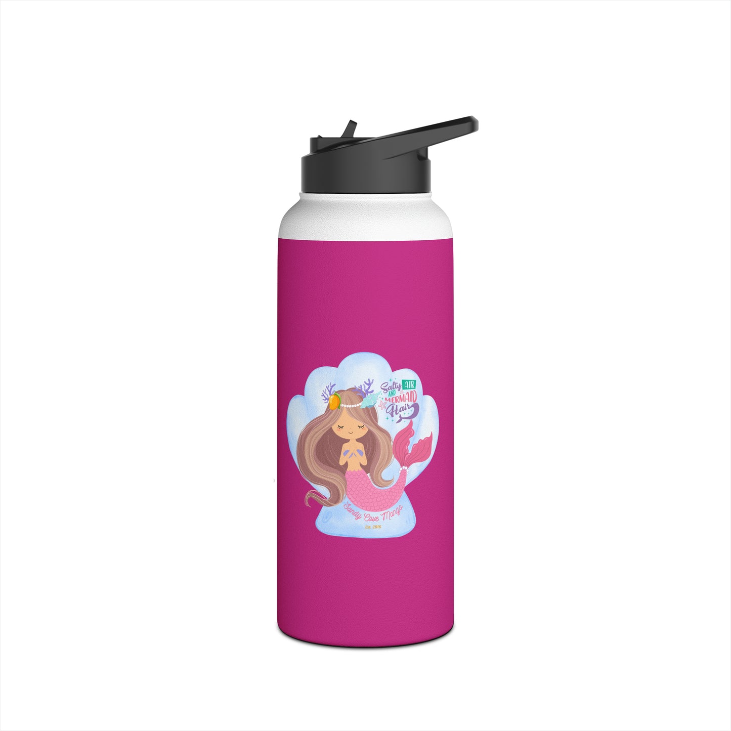 Sandy Cove Mango Salty Air Mermaid Stainless Steel Water Bottle, Standard Lid