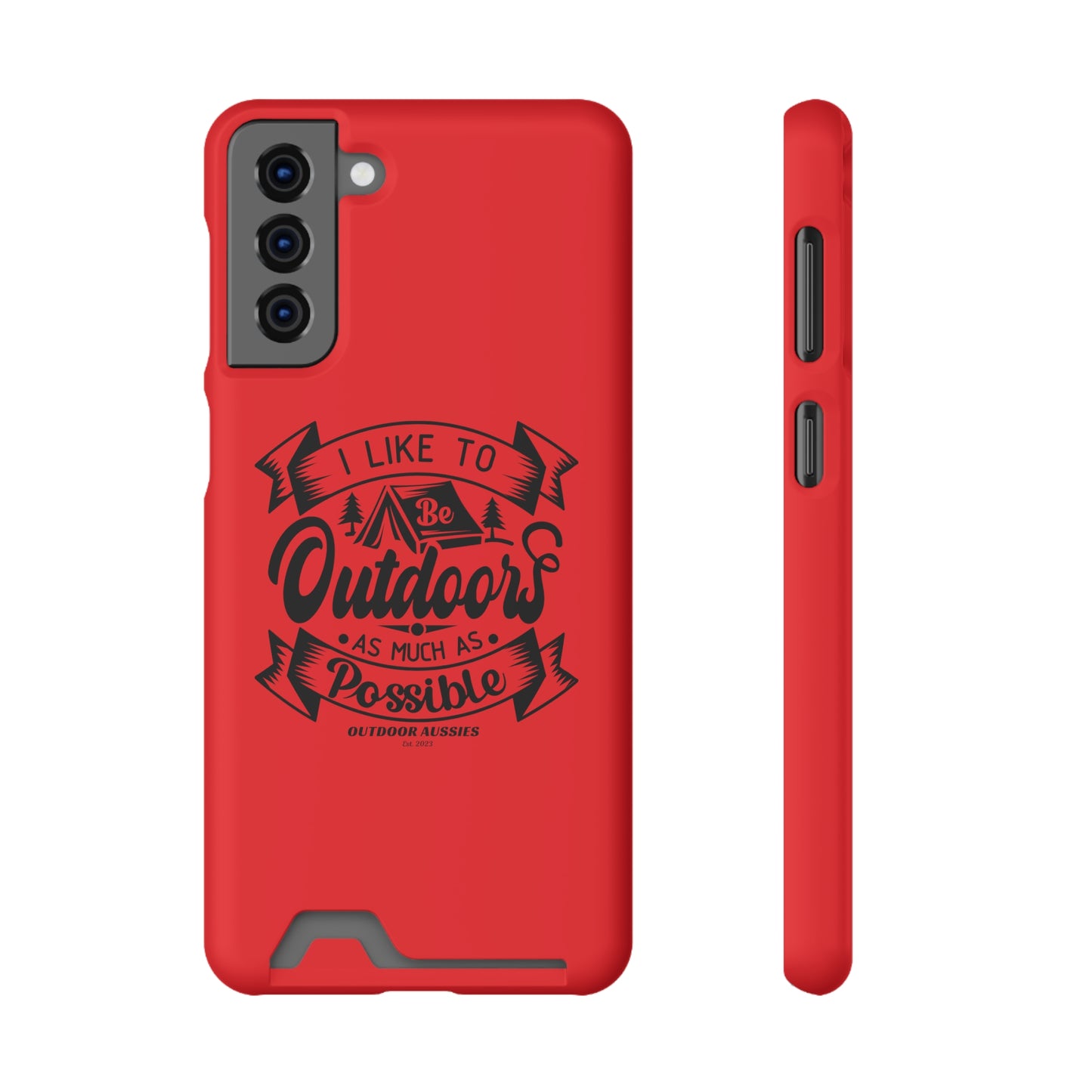 Outdoor Aussies Red Phone Case With Card Holder