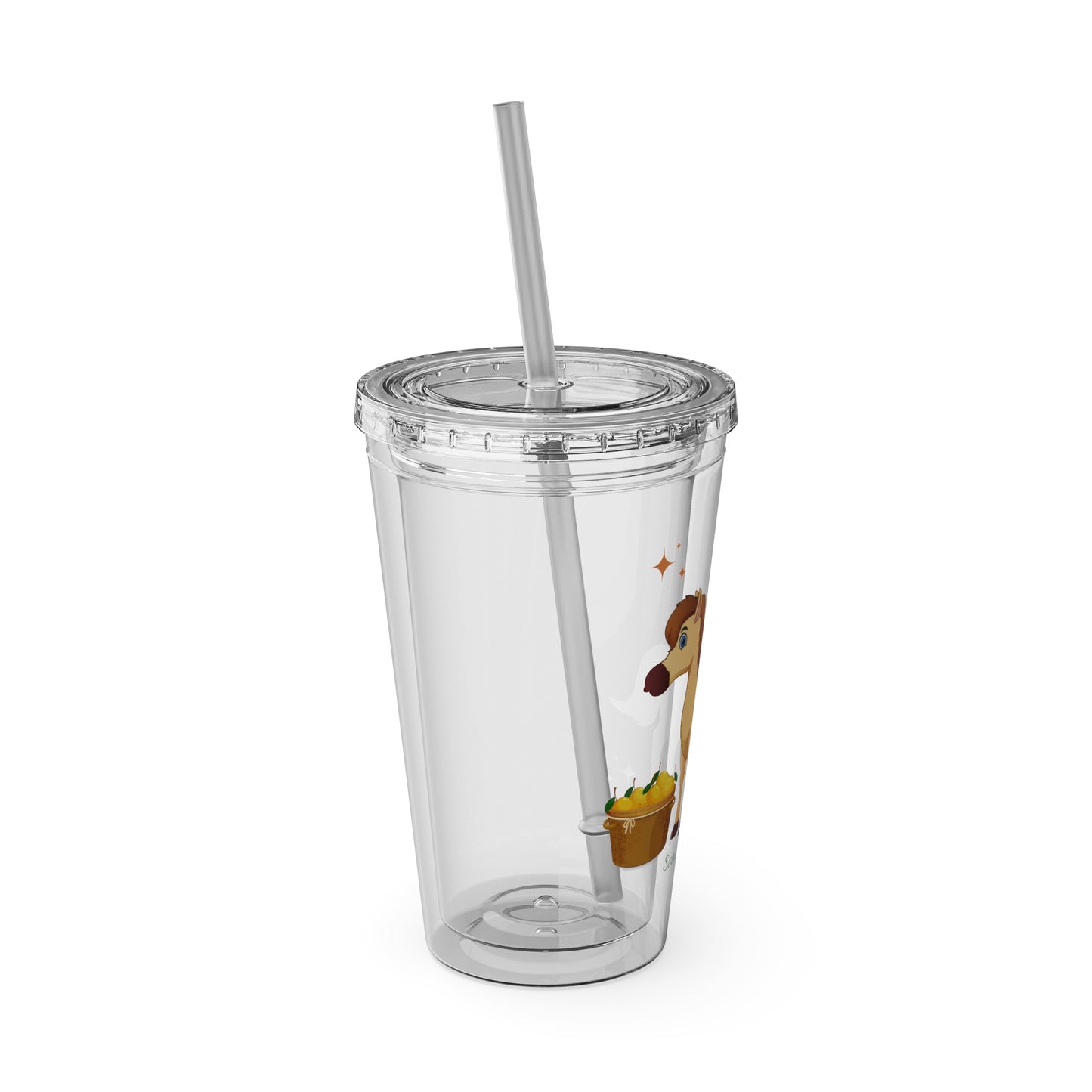 Sandy Cove's Delicious Mangoes Foal Sunsplash Tumbler with Straw, 16oz (Printed in USA)