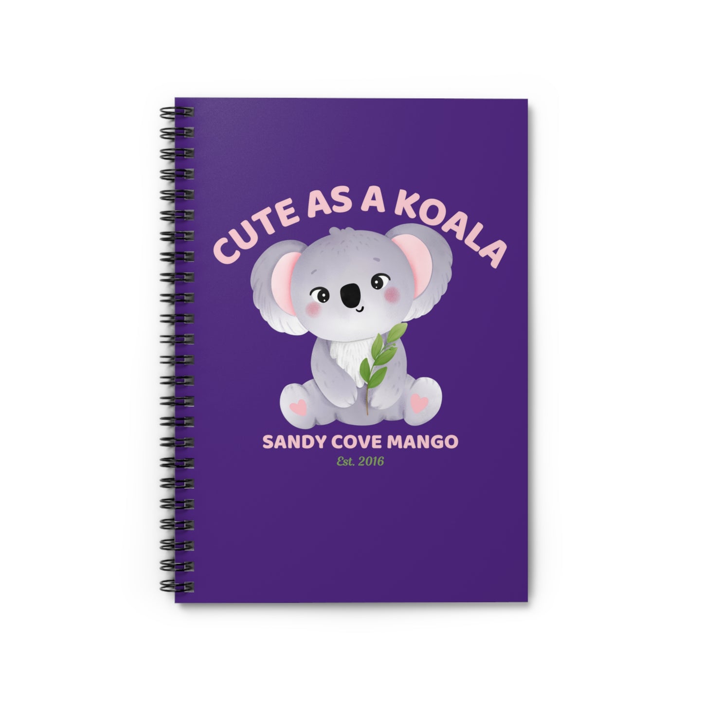 Sandy Cove Mango Cute as a Koala Spiral Notebook - Ruled Line