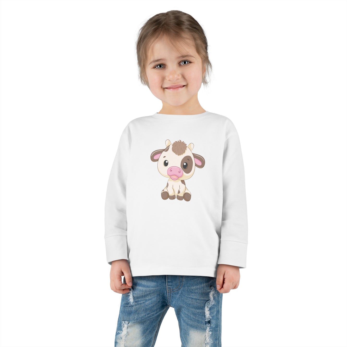 Sandy Cove Mango Cute Cow Toddler Long Sleeve Tee (available in USA only)