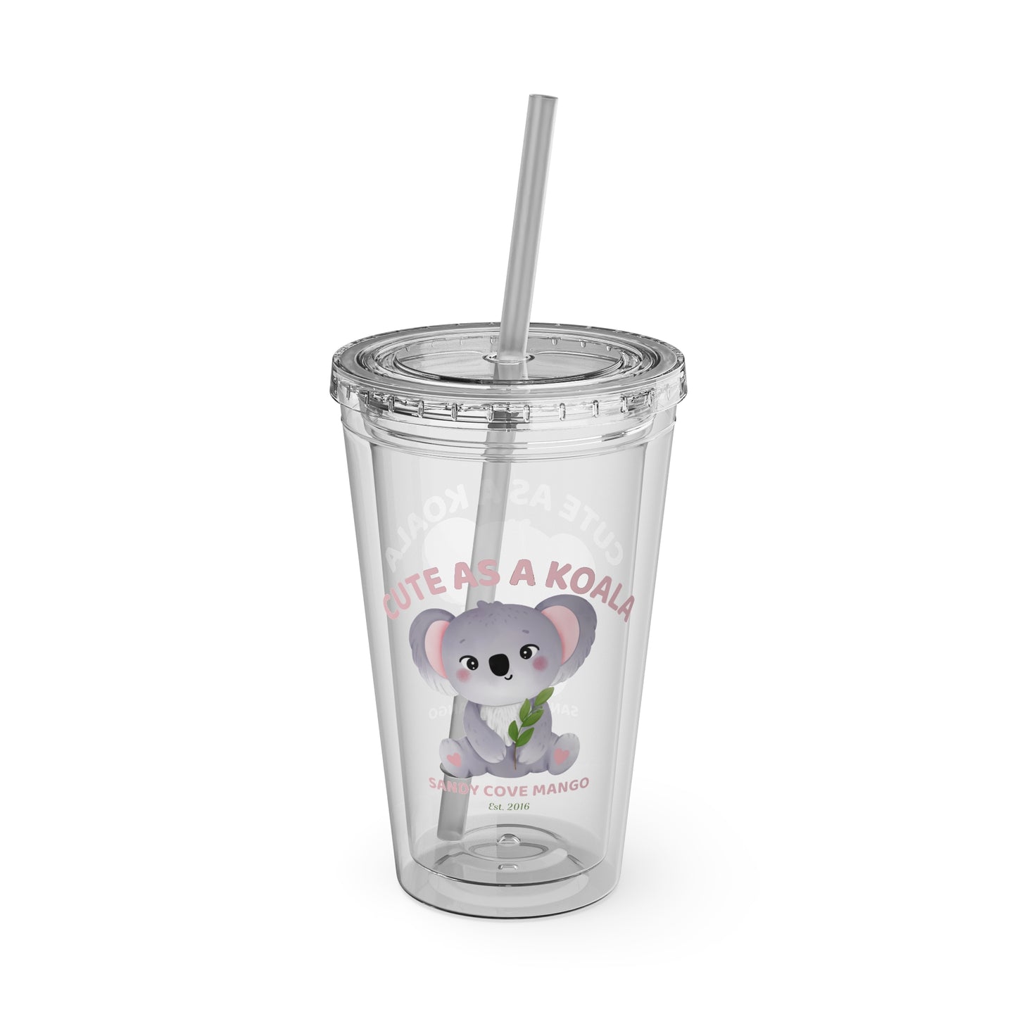 Sandy Cove Mango Cute as a Koala Sunsplash Tumbler with Straw, 16oz