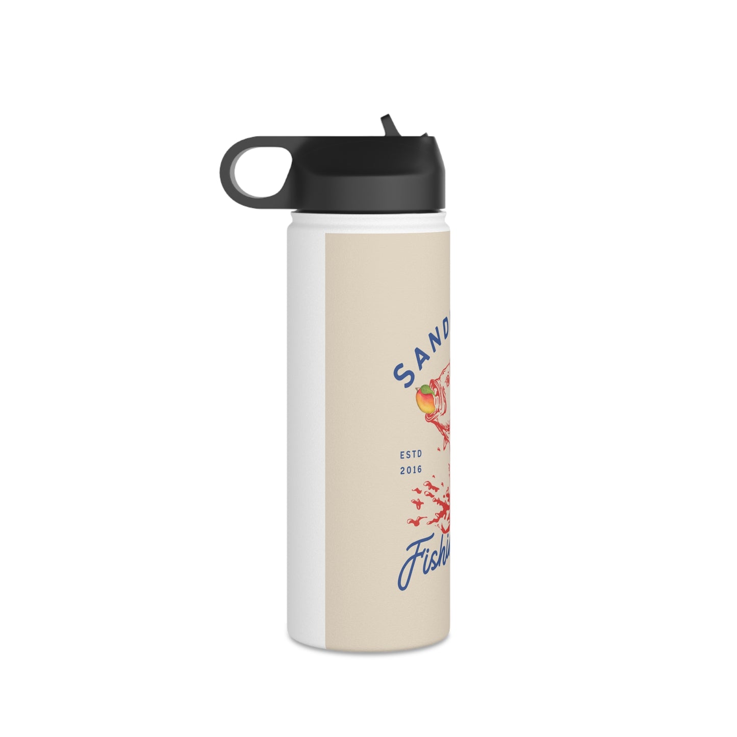 Sandy Cove MP Fishing Club Stainless Steel Water Bottle, Standard Lid