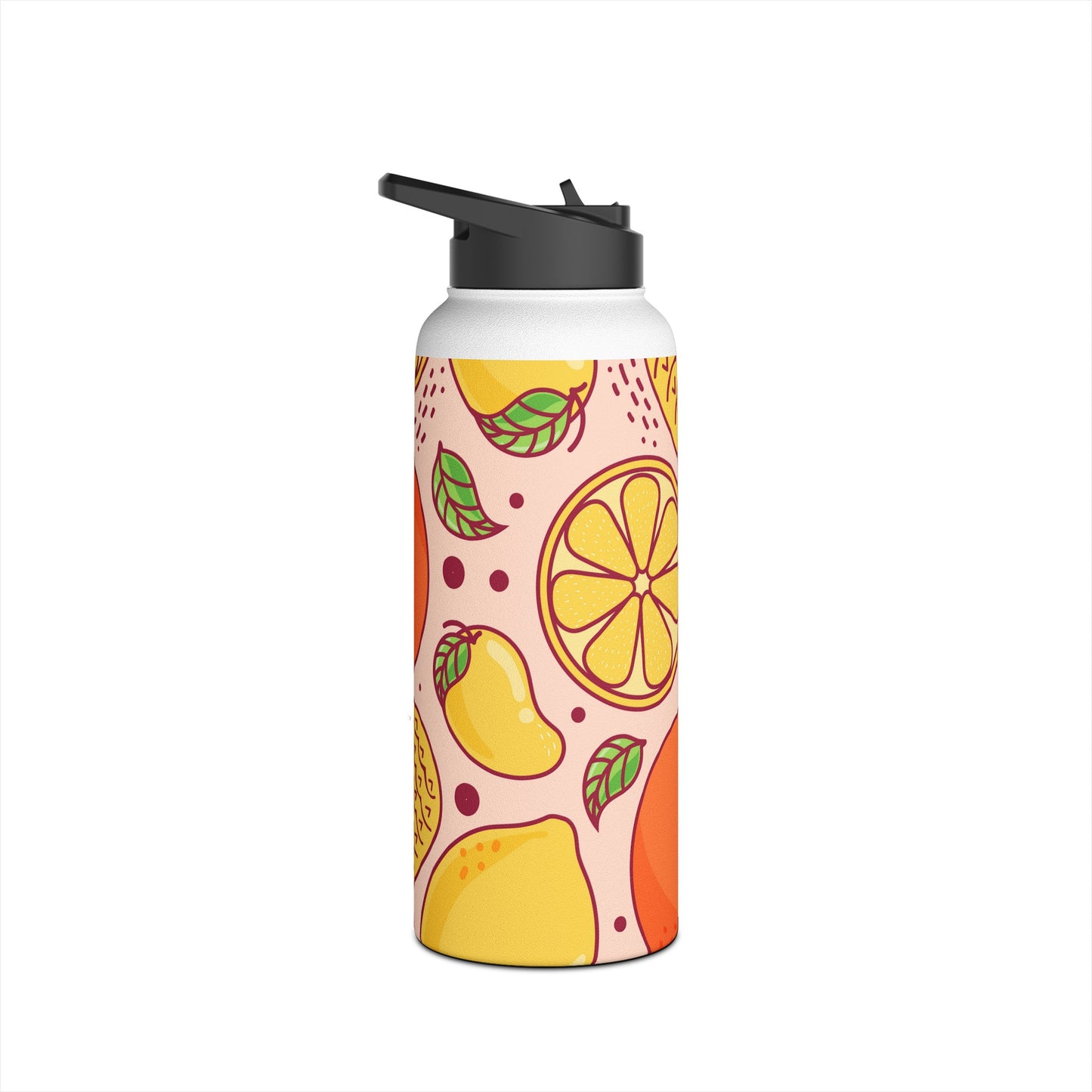 Sandy Cove Mango Tropical Fruit Stainless Steel Water Bottle, Standard Lid