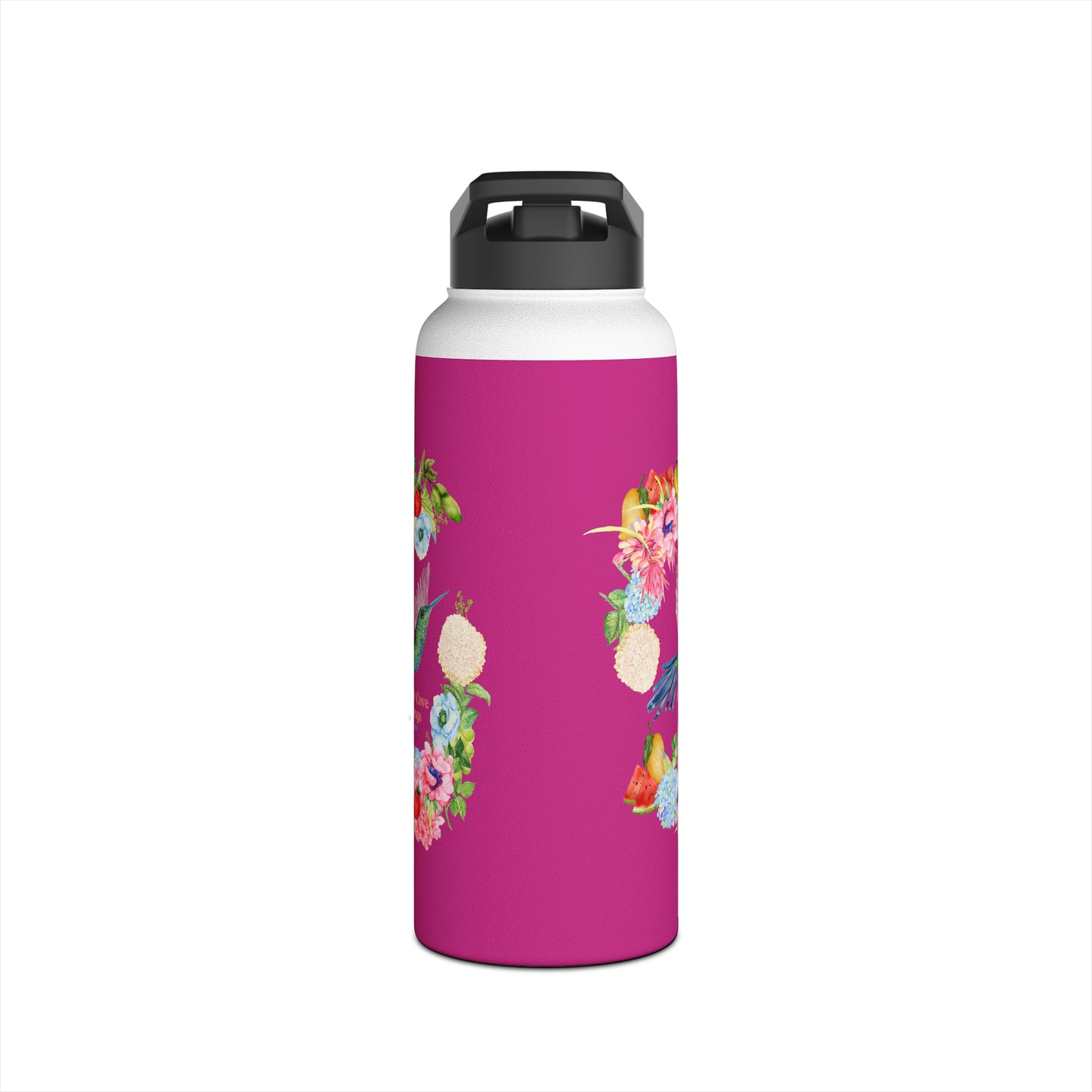 Sandy Cove Mango Birds and Blossoms Stainless Steel Water Bottle, Standard Lid