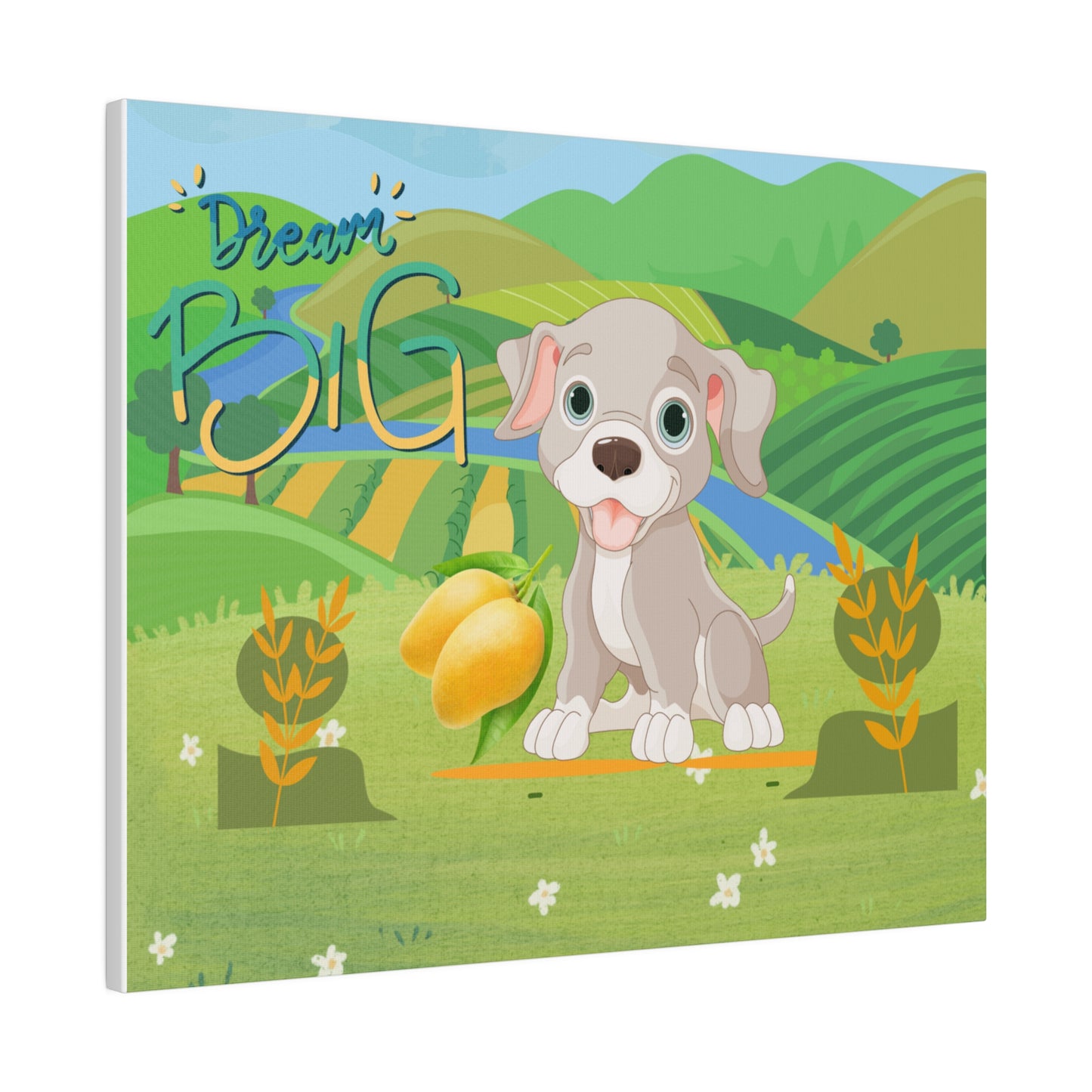 Sandy Cove's Delicious Mangoes Dream Big Puppy Matte Canvas, Stretched, 0.75"