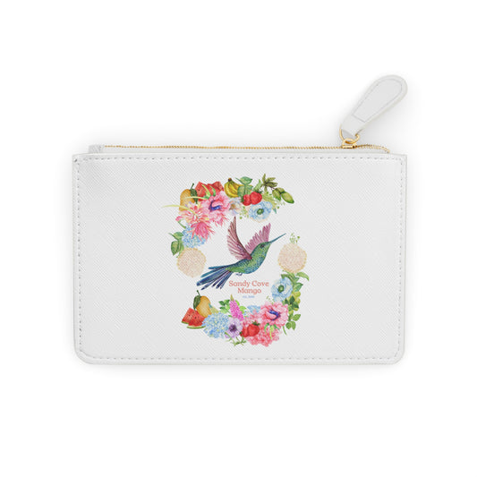 Sandy Cove Mango Birds and Blossoms White Mini Clutch Bag