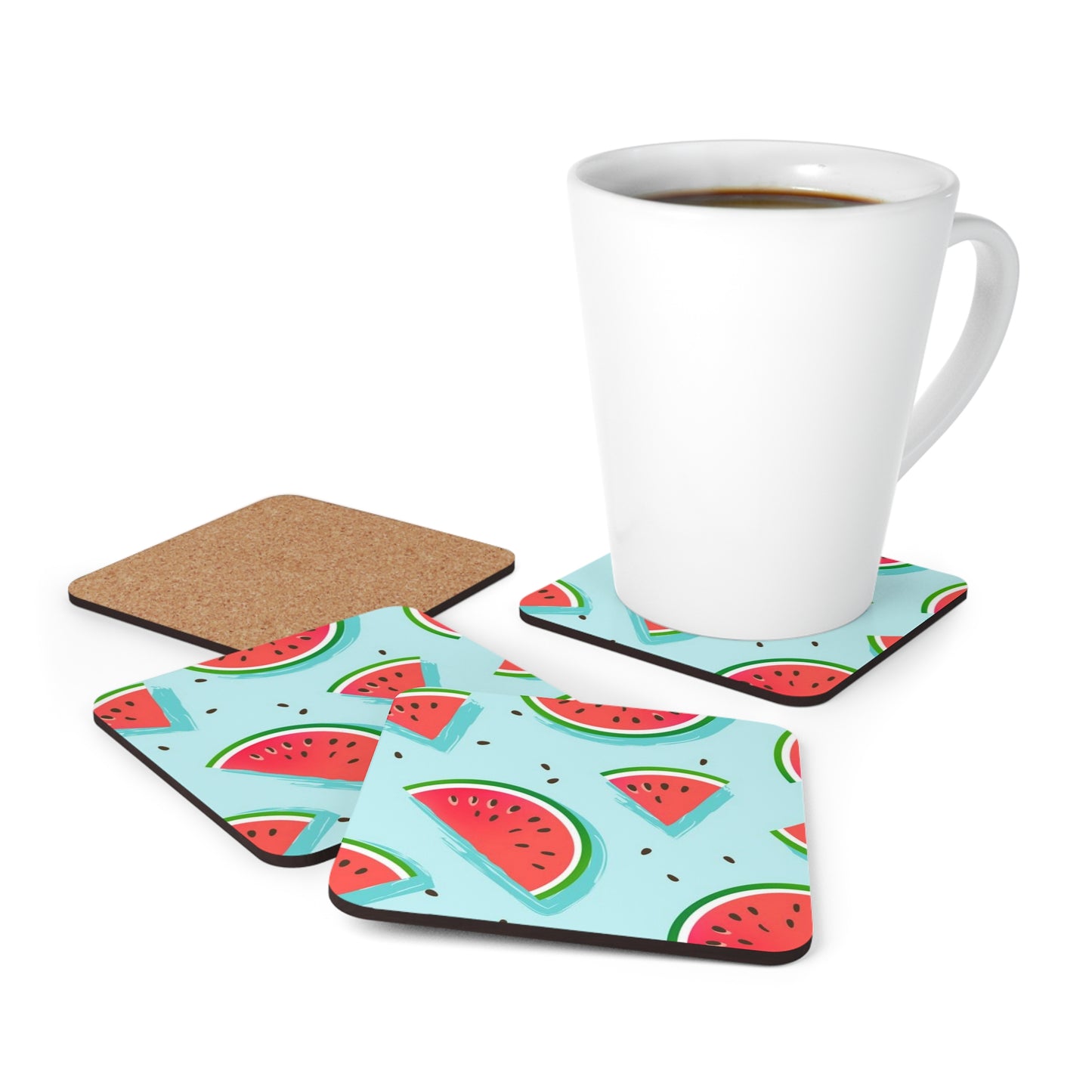 Sandy Cove MP Watermelon Corkwood Coaster Set