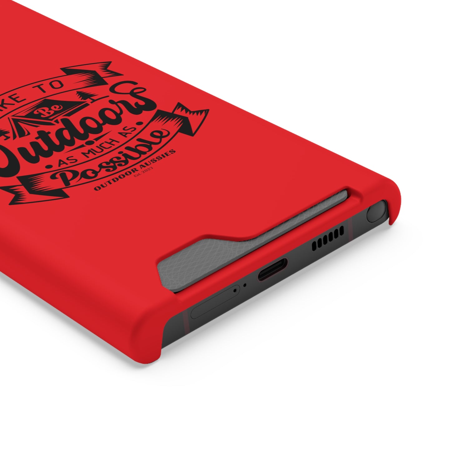 Outdoor Aussies Red Phone Case With Card Holder