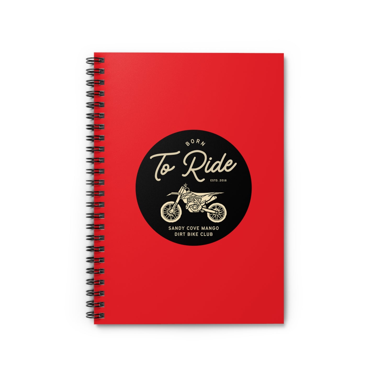 Sandy Cove Mango Born to Ride Dirt Bike Spiral Notebook - Ruled Line (Printed in USA)