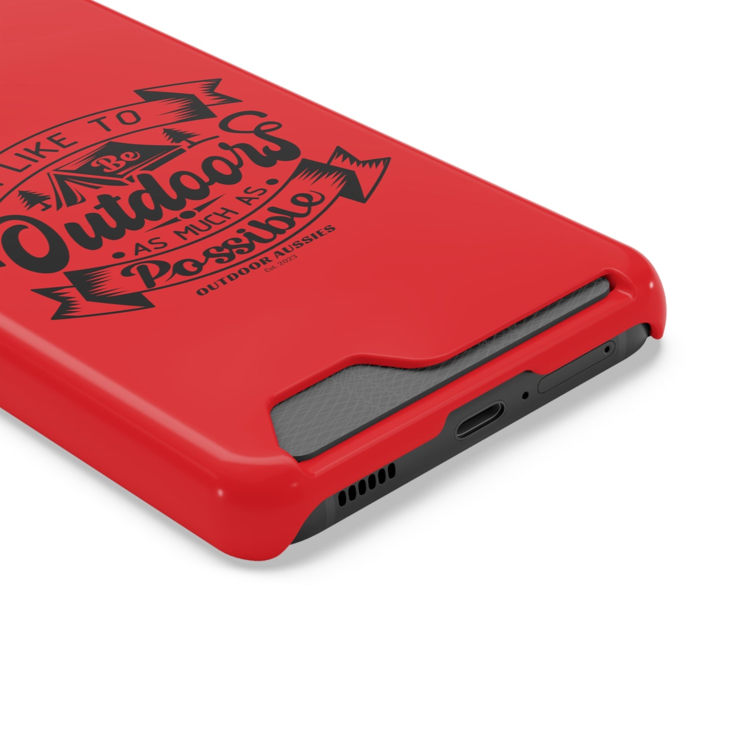 Outdoor Aussies Red Phone Case With Card Holder