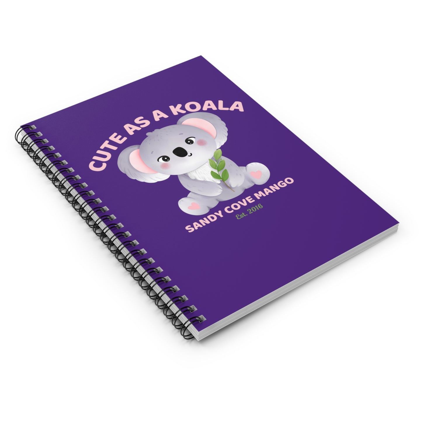 Sandy Cove Mango Cute as a Koala Spiral Notebook - Ruled Line