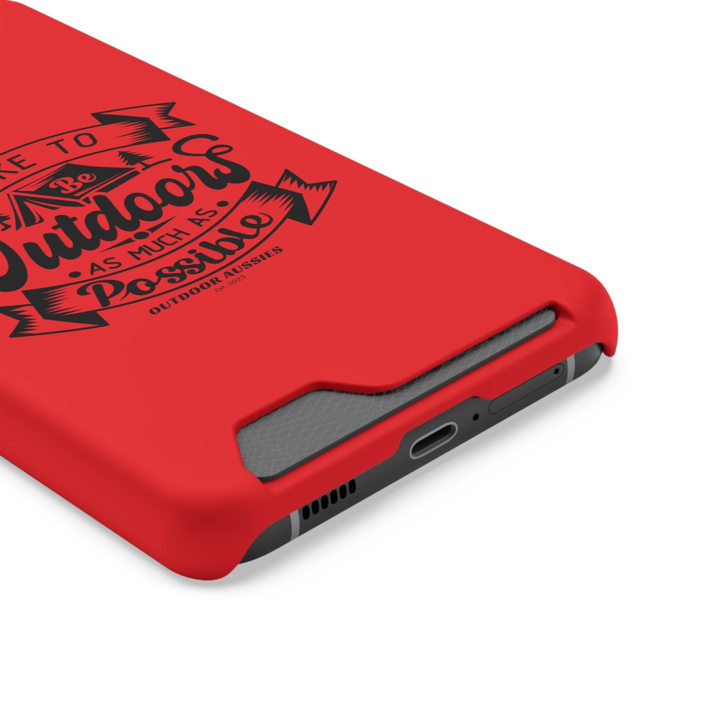 Outdoor Aussies Red Phone Case With Card Holder