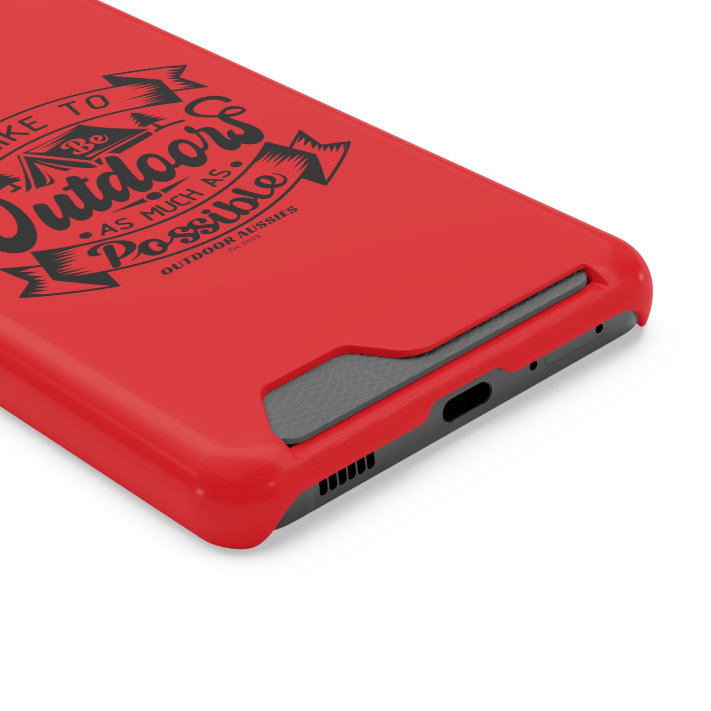 Outdoor Aussies Red Phone Case With Card Holder