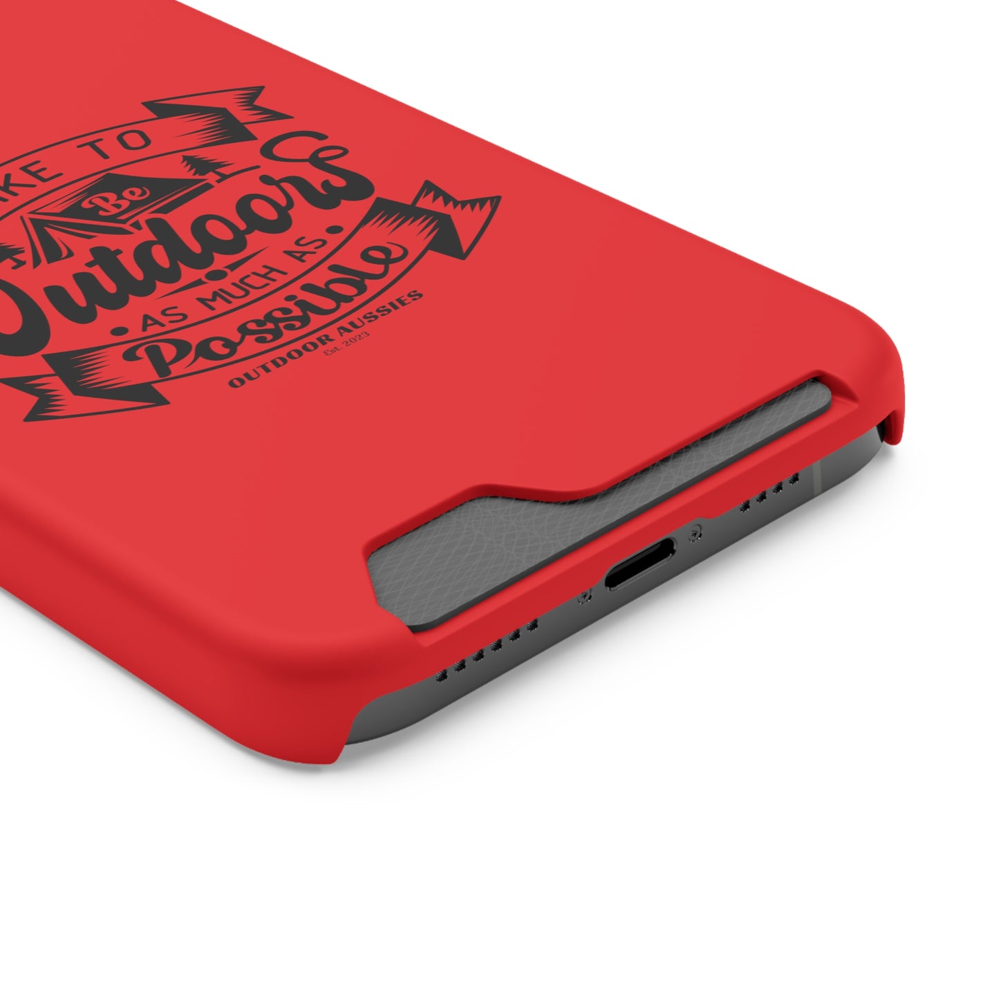 Outdoor Aussies Red Phone Case With Card Holder