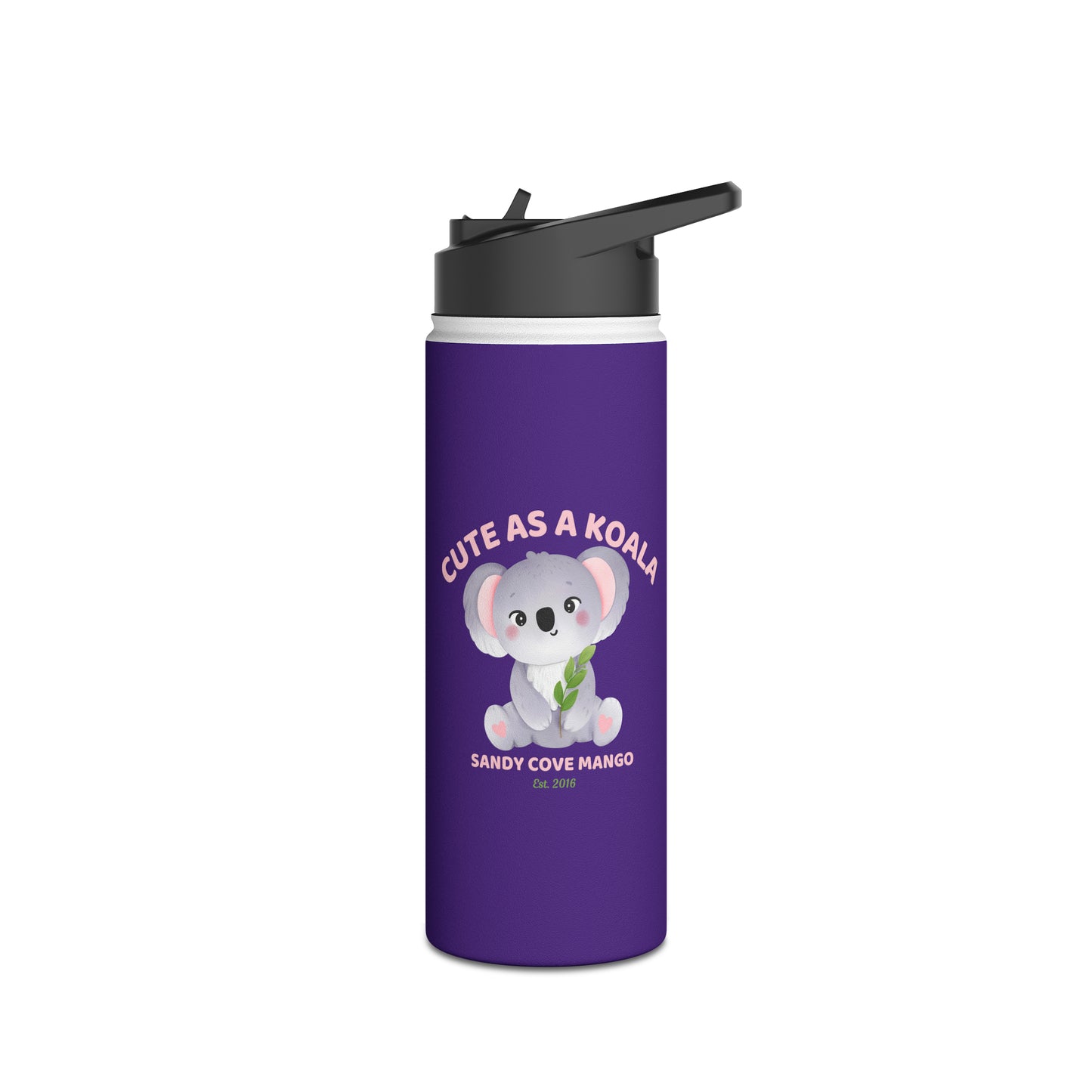 Sandy Cove Mango Cute as a Koala Stainless Steel Water Bottle, Standard Lid