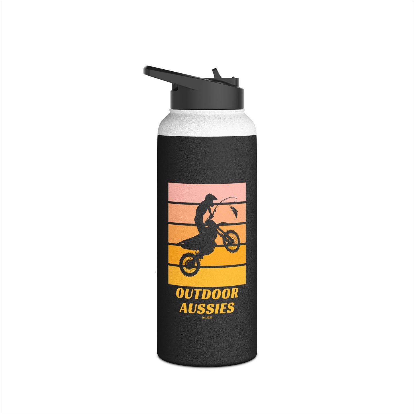 Outdoor Aussies Stainless Steel Water Bottle, Standard Lid