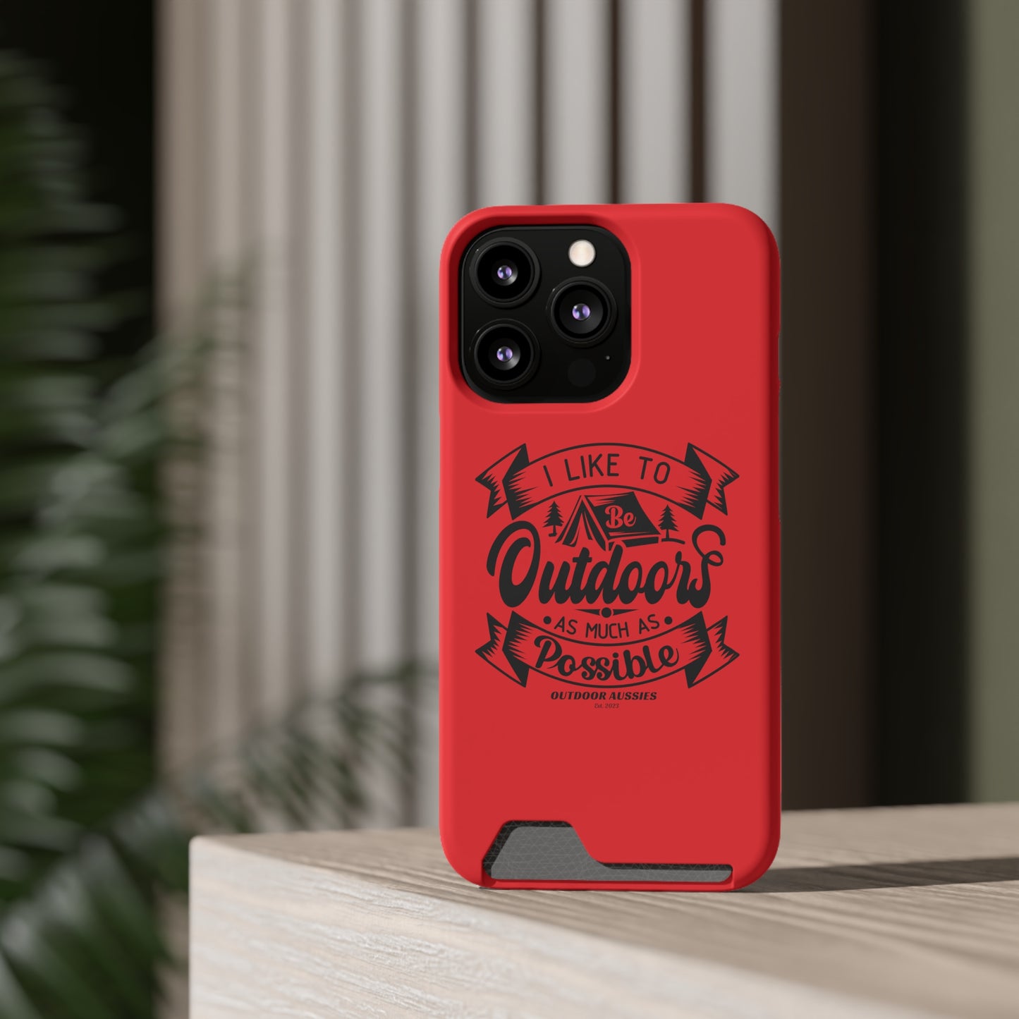 Outdoor Aussies Red Phone Case With Card Holder