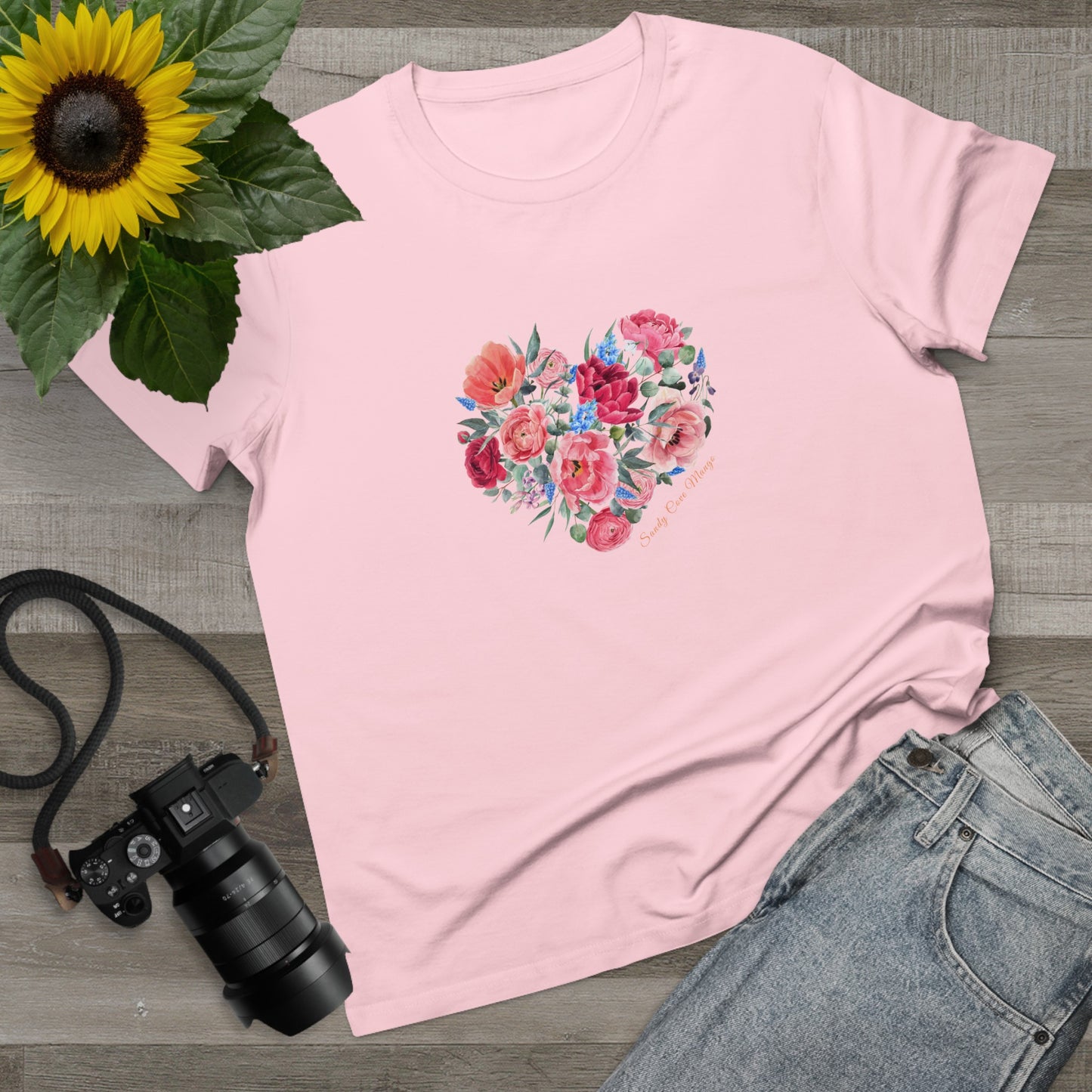 Sandy Cove Mango Spring Flowers Women’s Maple Tee