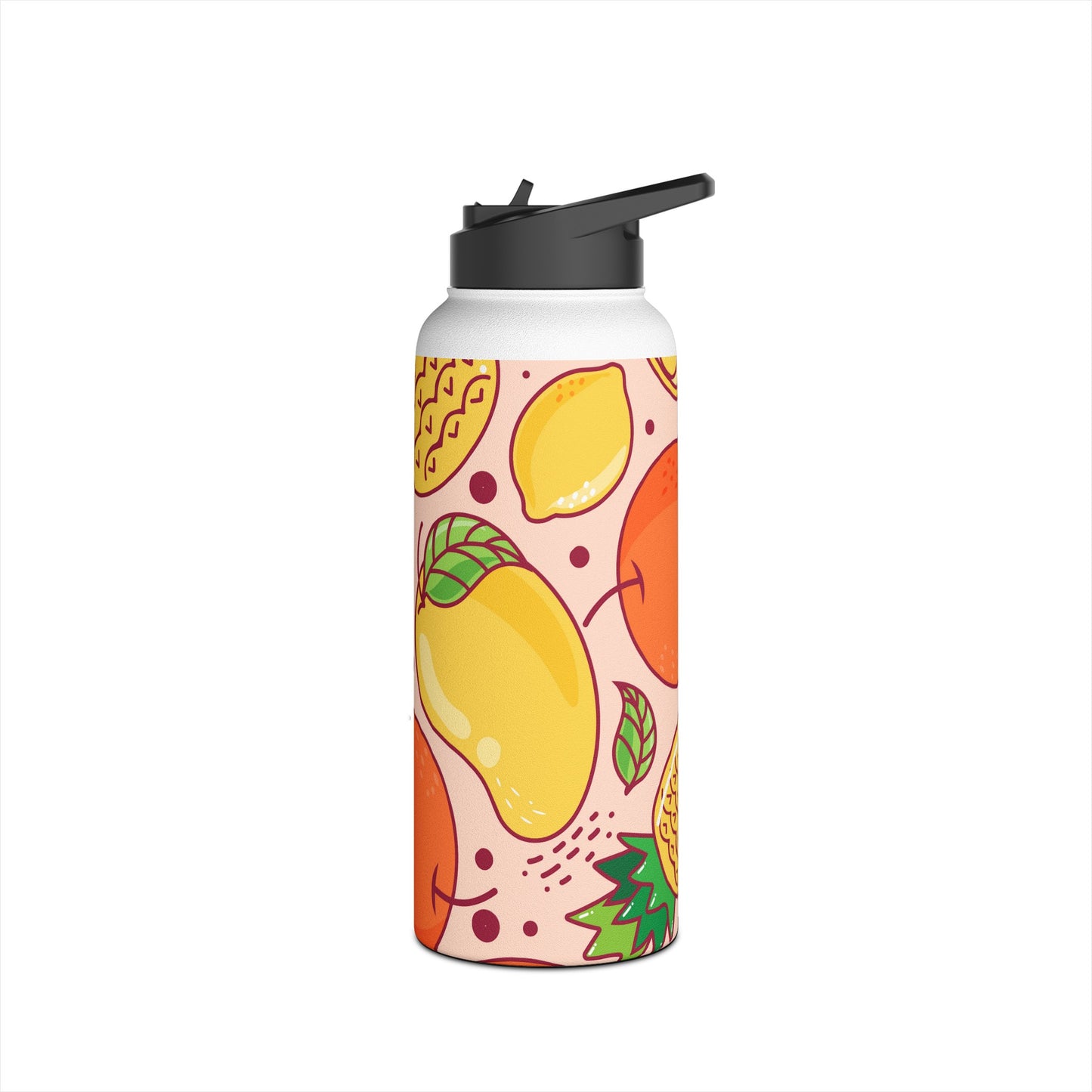 Sandy Cove Mango Tropical Fruit Stainless Steel Water Bottle, Standard Lid